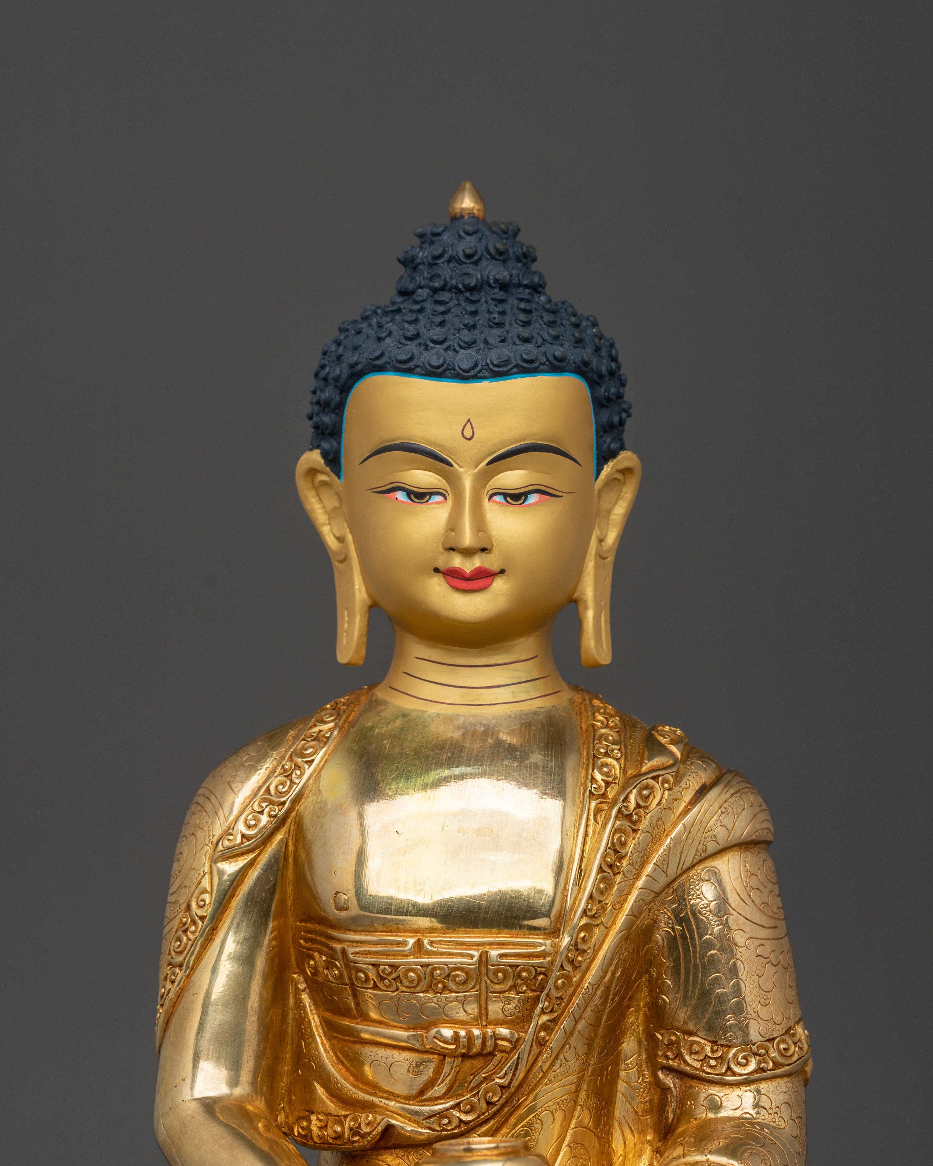 Amitabha Buddha Statue | 24K Gold Gilded Figurine