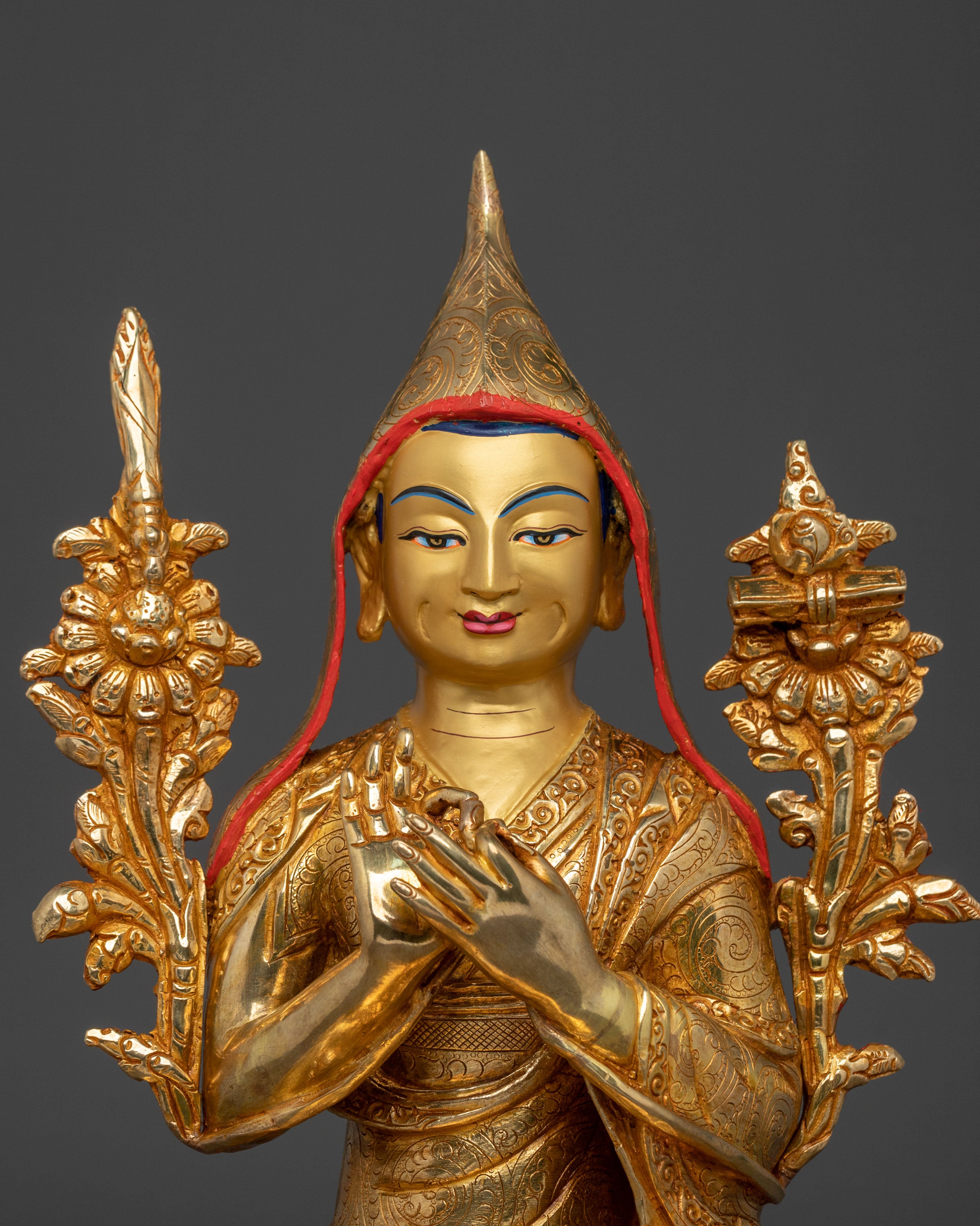 Tsongkhapa with Disciples Buddhist Statue | Founder of Gelug Tradition