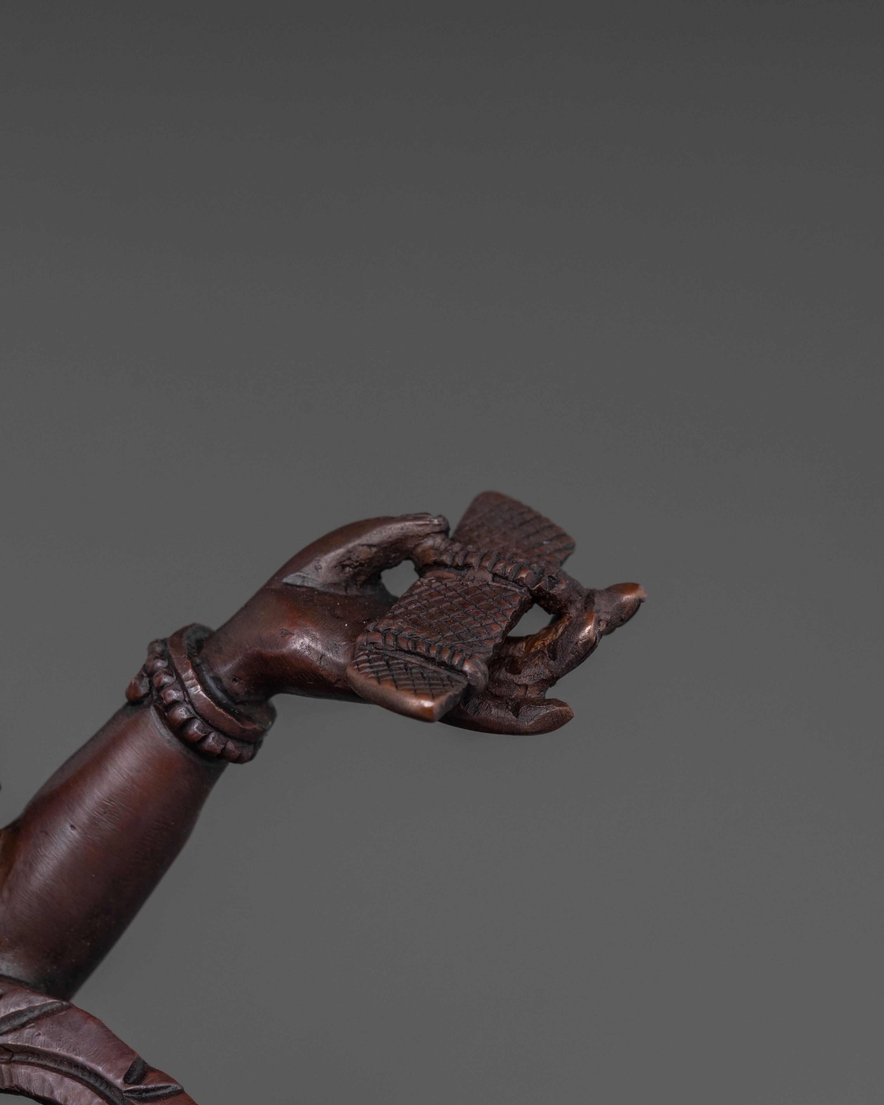 Prajnaparamita Sacred Statue in Oxidized Copper