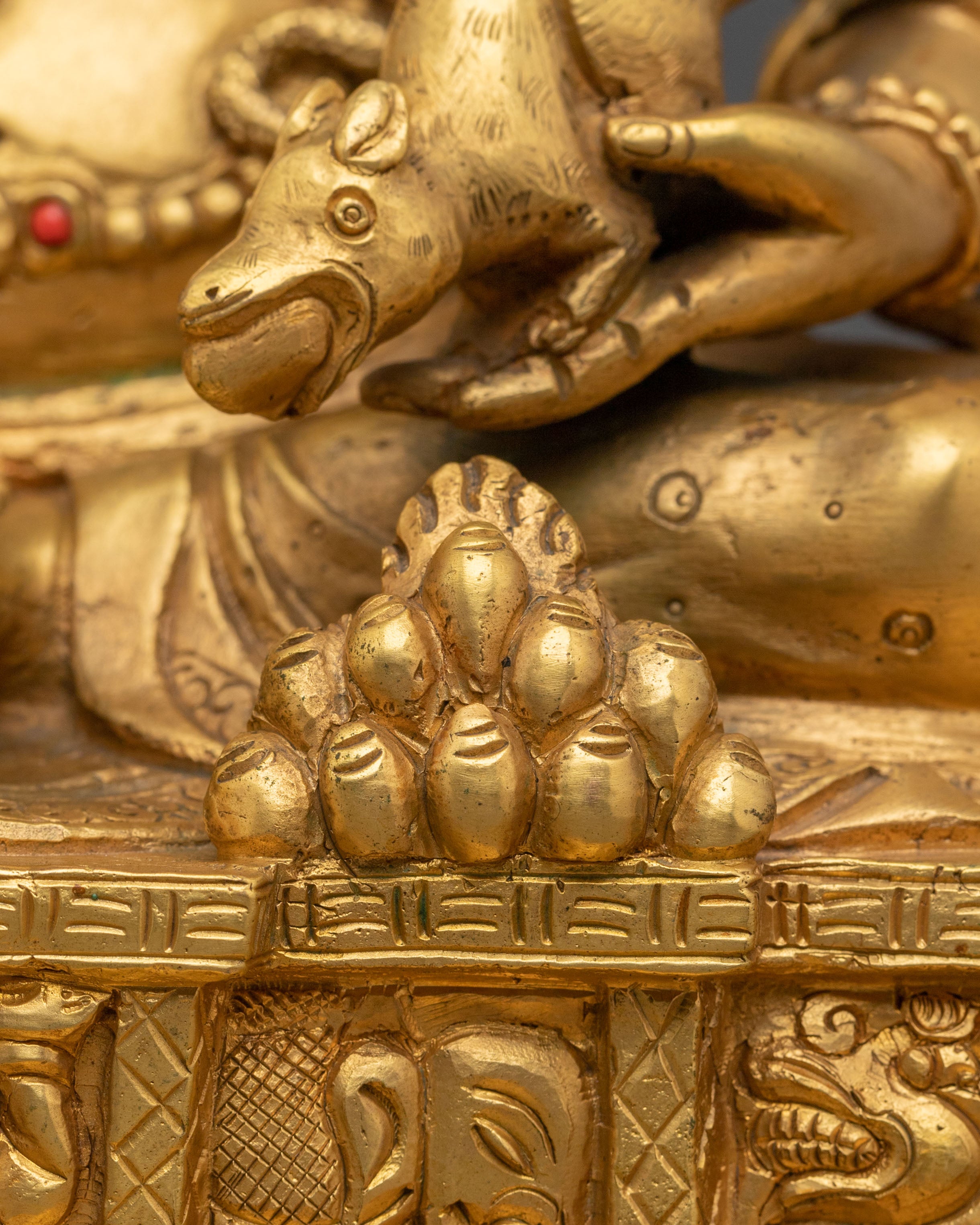Jambhala Statue | Handcrafted Copper Gold Gilded Figurine