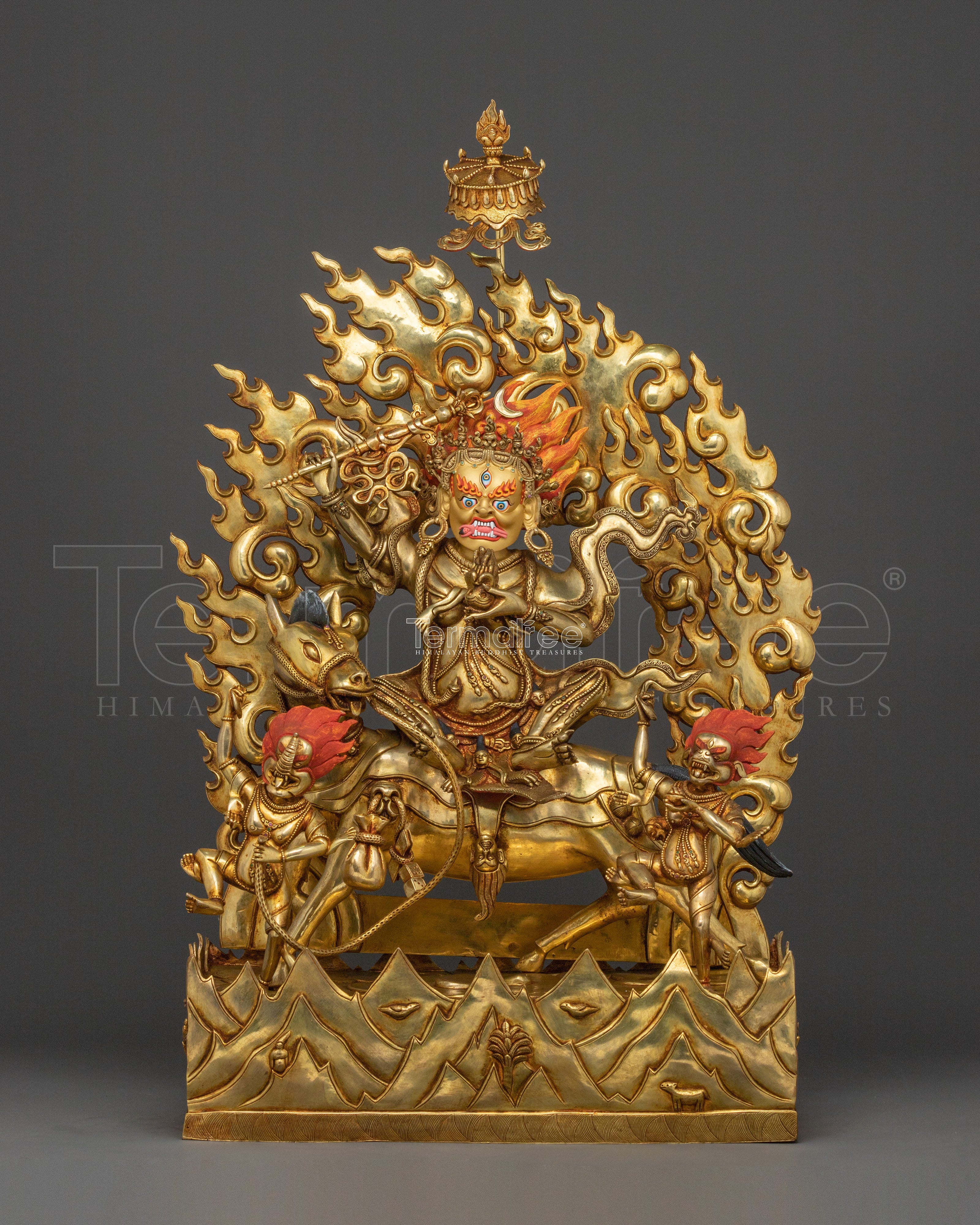 Palden Lhamo Wrathful Figure: Masterfully Gilded Protector