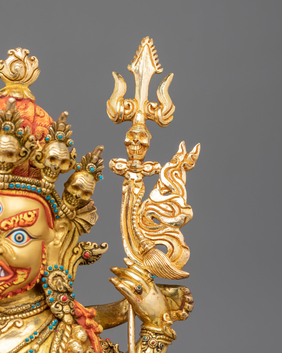 Six Armed Mahakala Copper Figurine | Tibetan Buddhist Protector