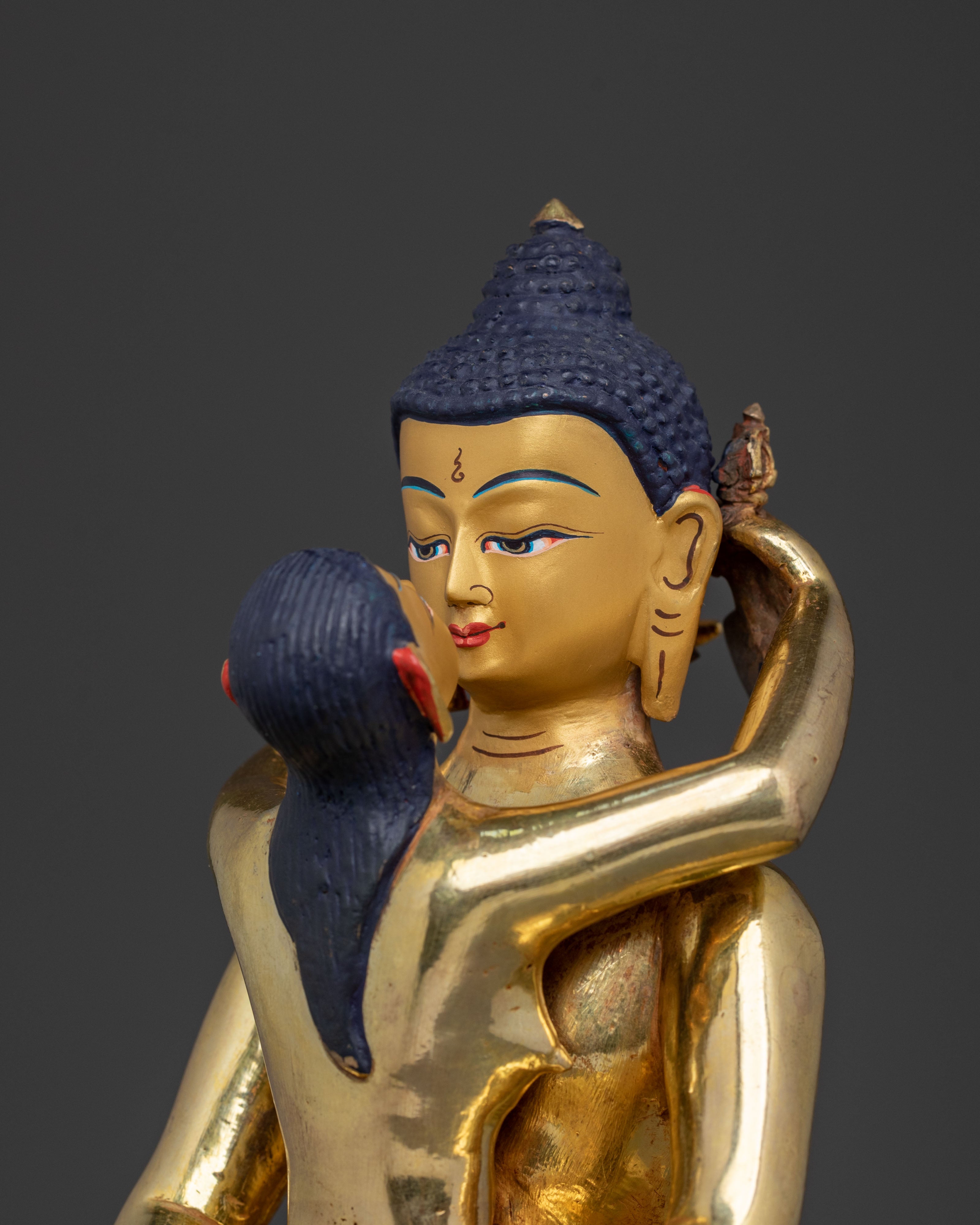 Samantabhadra Statue with Consort on Throne | Home Decor