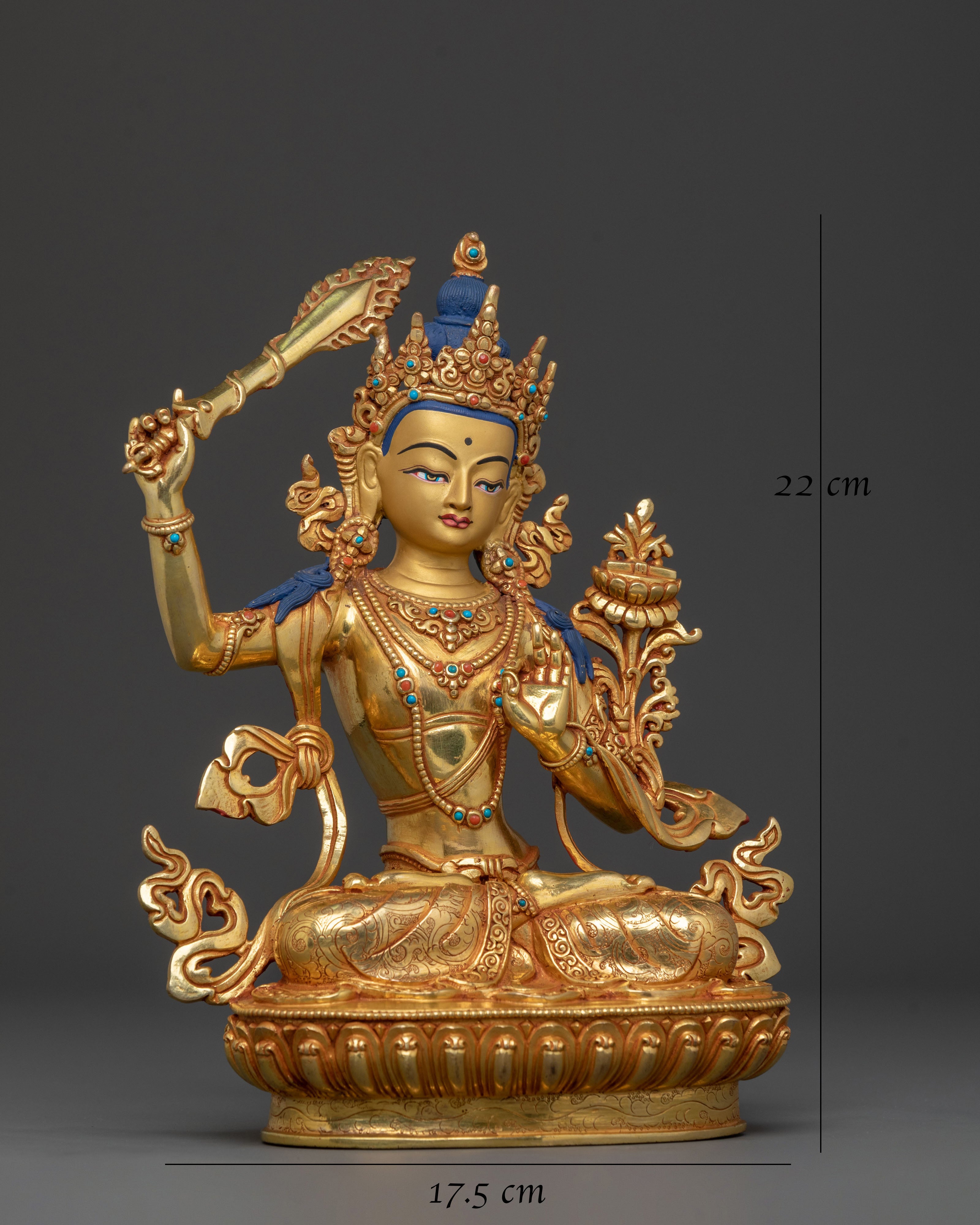 Manjushri Buddhist Figure | Handcrafted Wisdom Deity