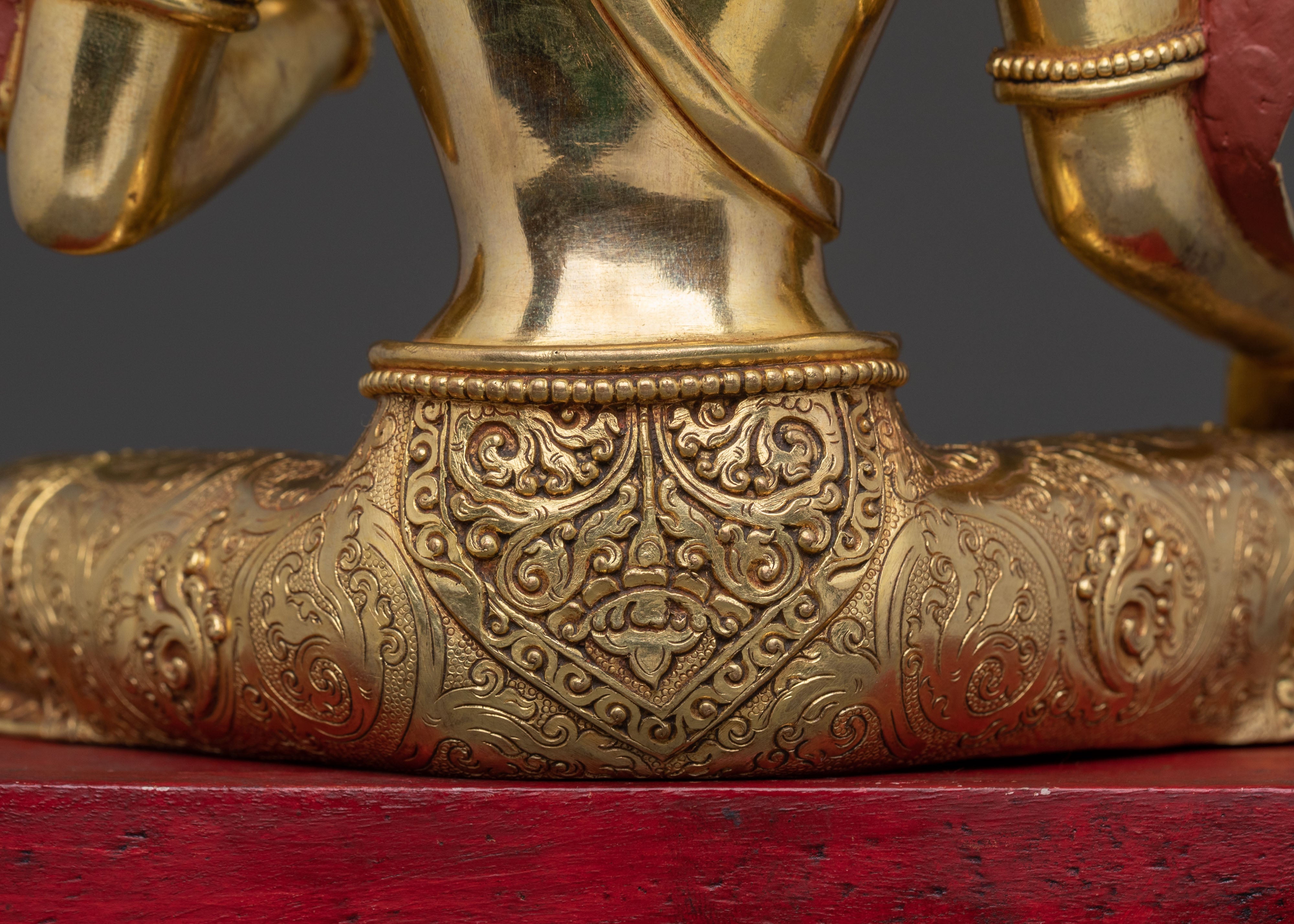 Green Tara 24K Gold Gilded Statue | Home Decor