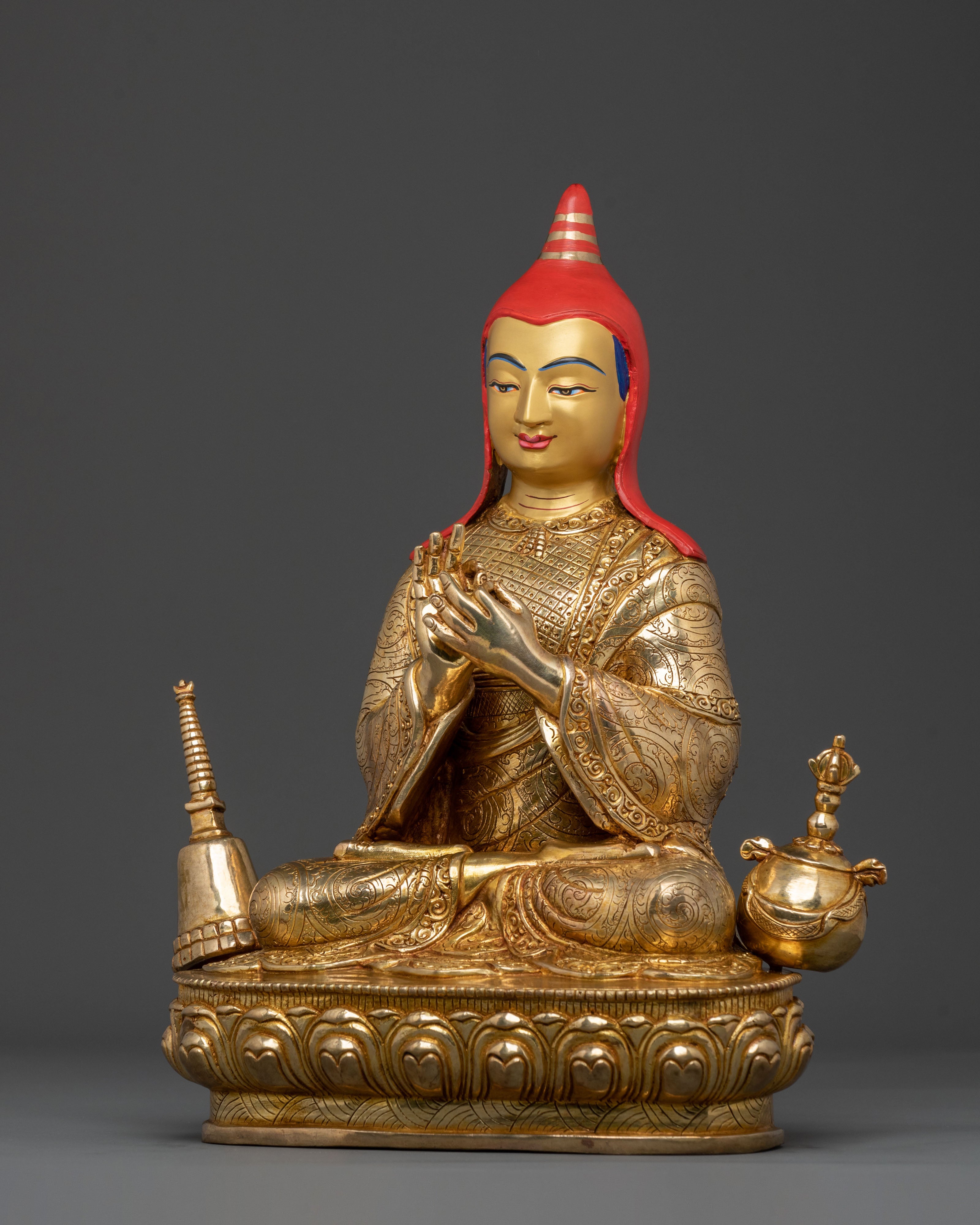 Atisa Statue | Exquisite 24K Gold Gilded Masterpiece