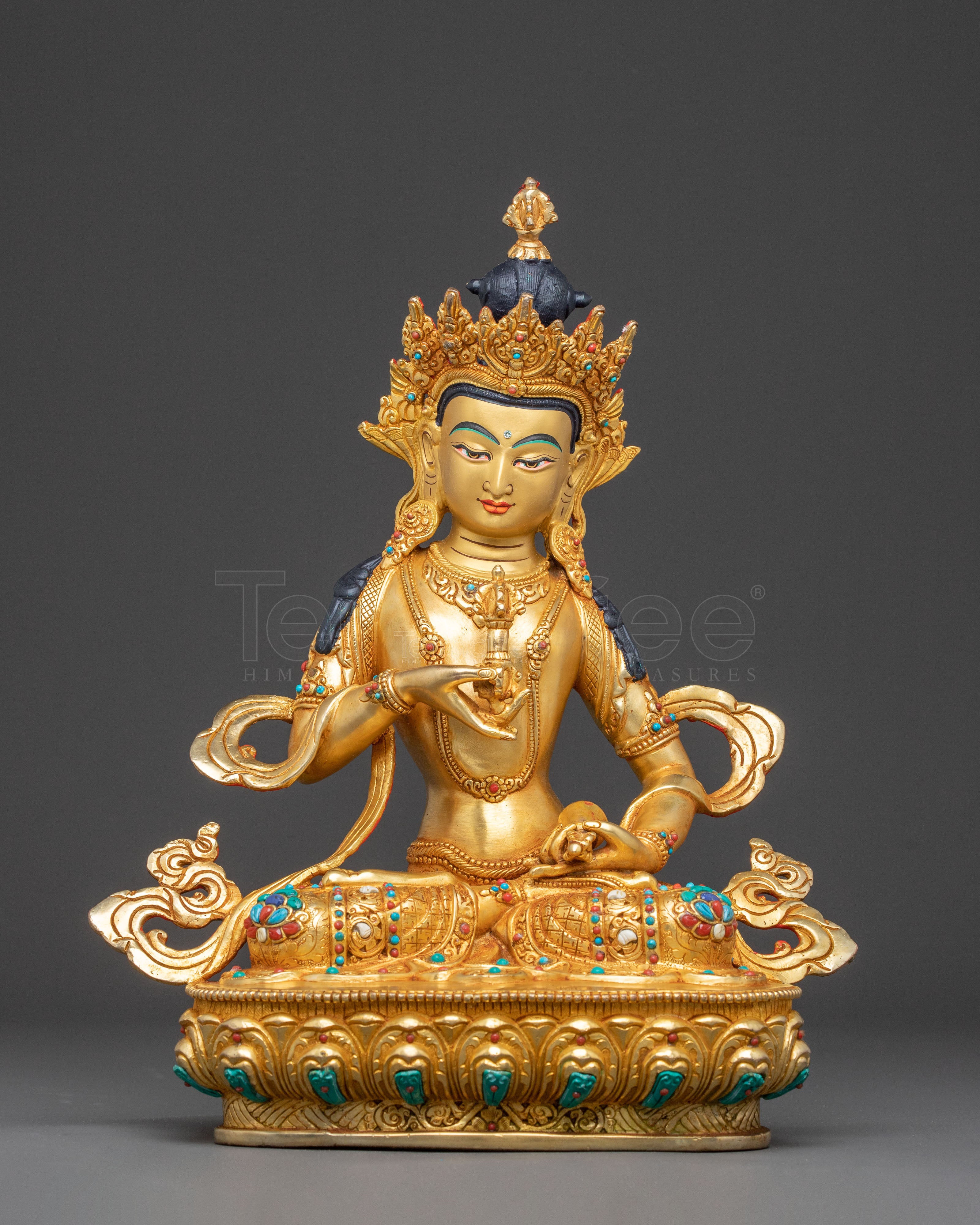 Golden Vajrasattva Himalayan Copper Statue | Purification and Inner Clarity