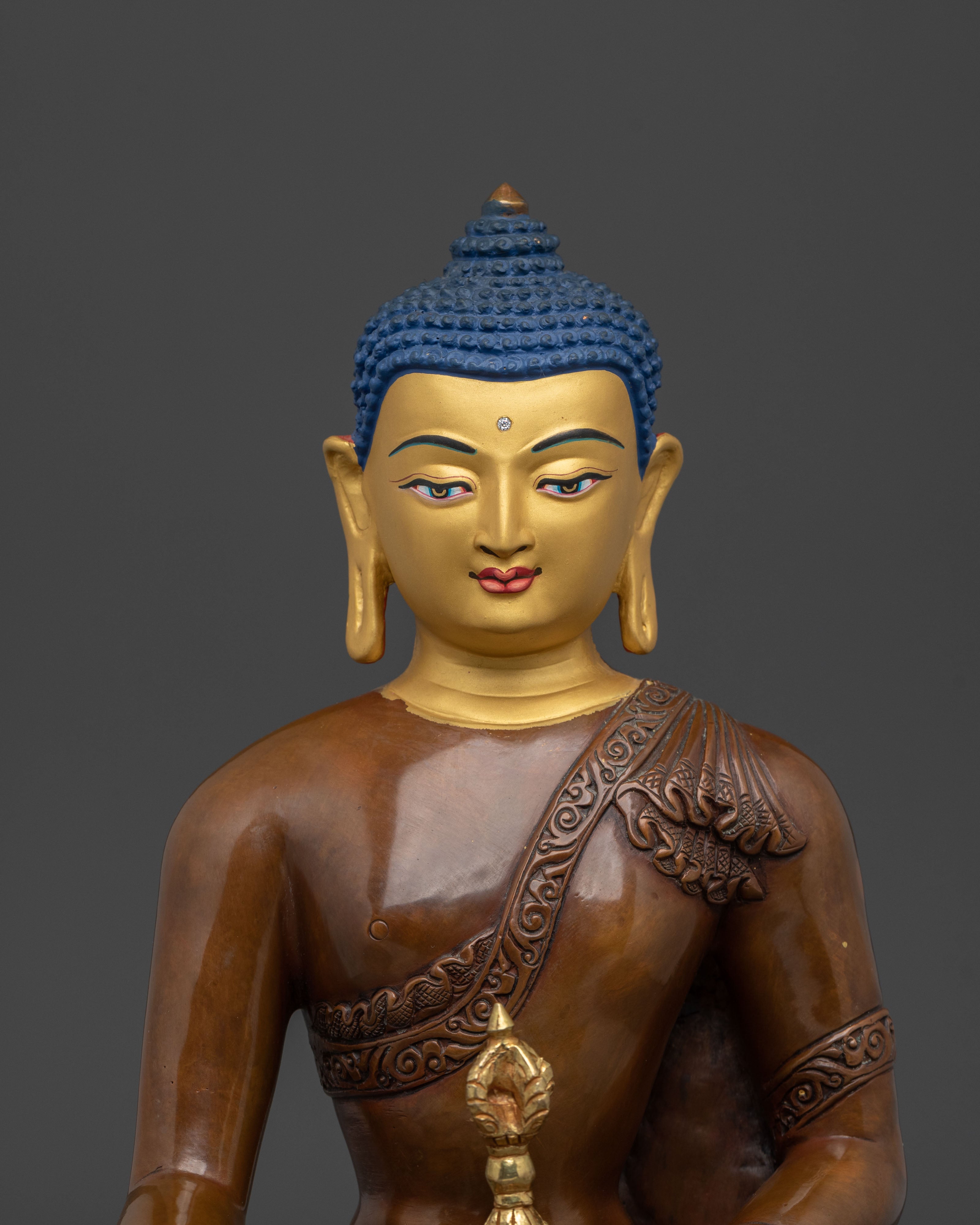 Mitrugpa Oxidized Copper Statue: Meditation Altar Decor