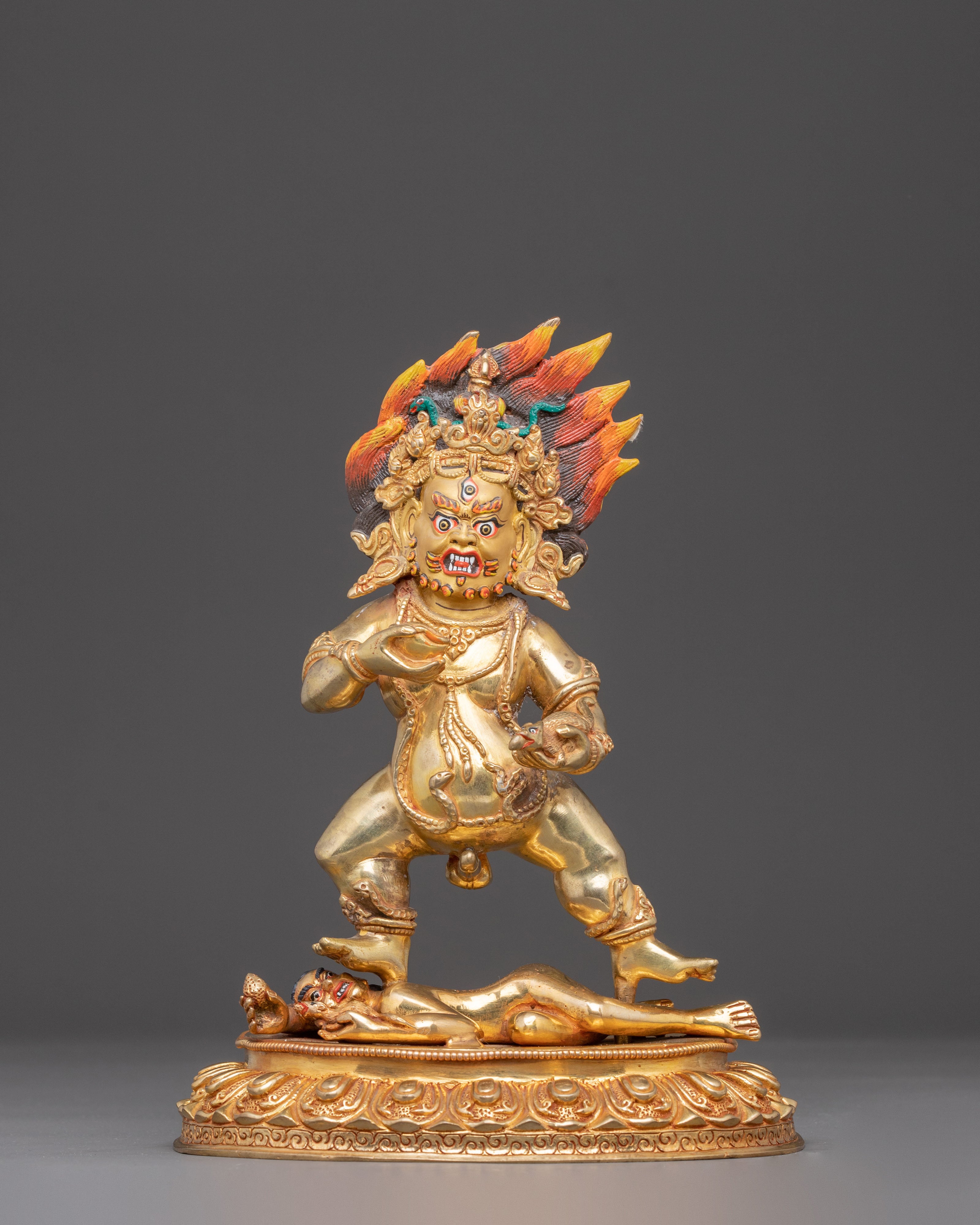 Black Dzambhala Statue: Buddhist Wealth Deity