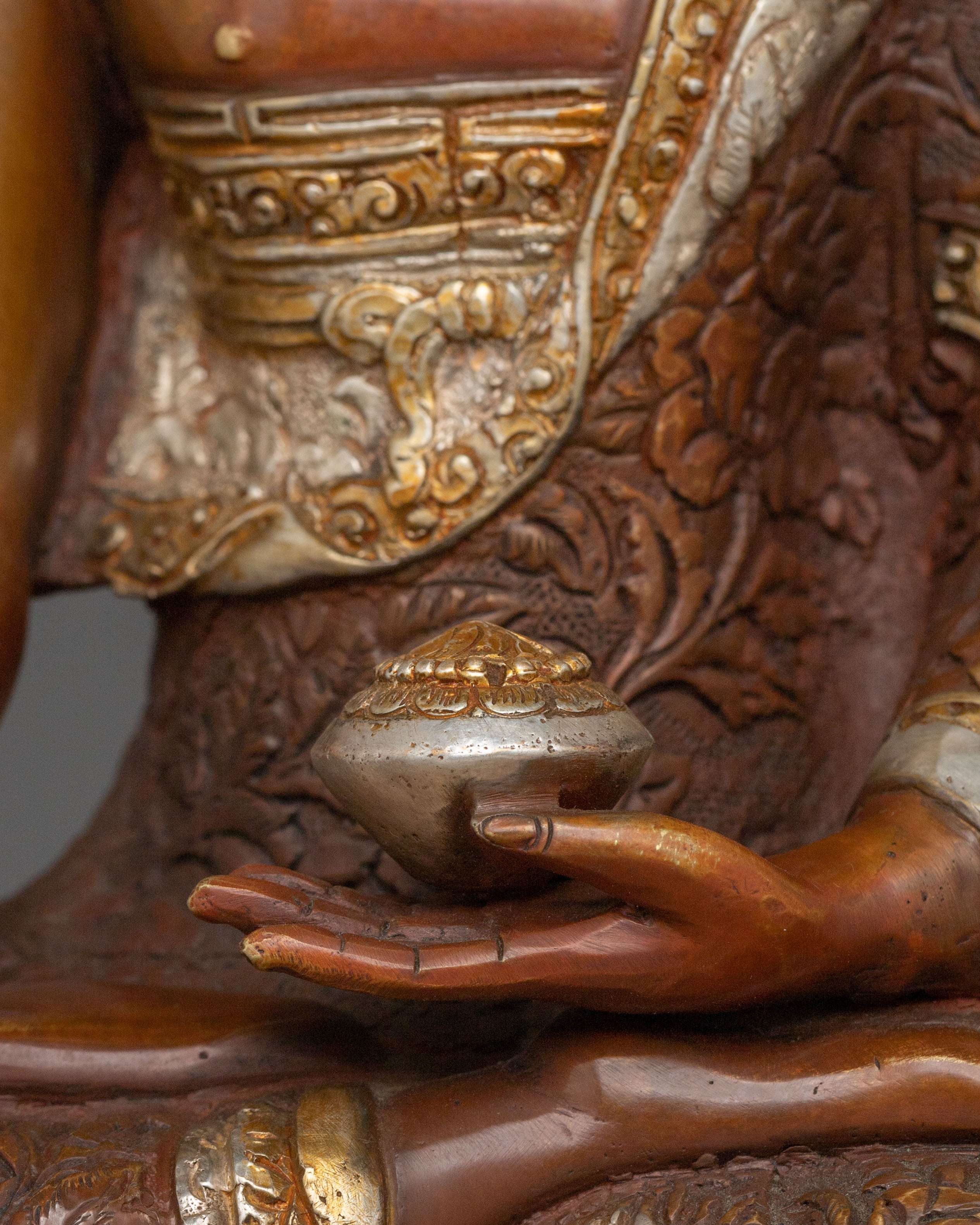 Shakyamuni Buddha Himalayan Statue on Throne