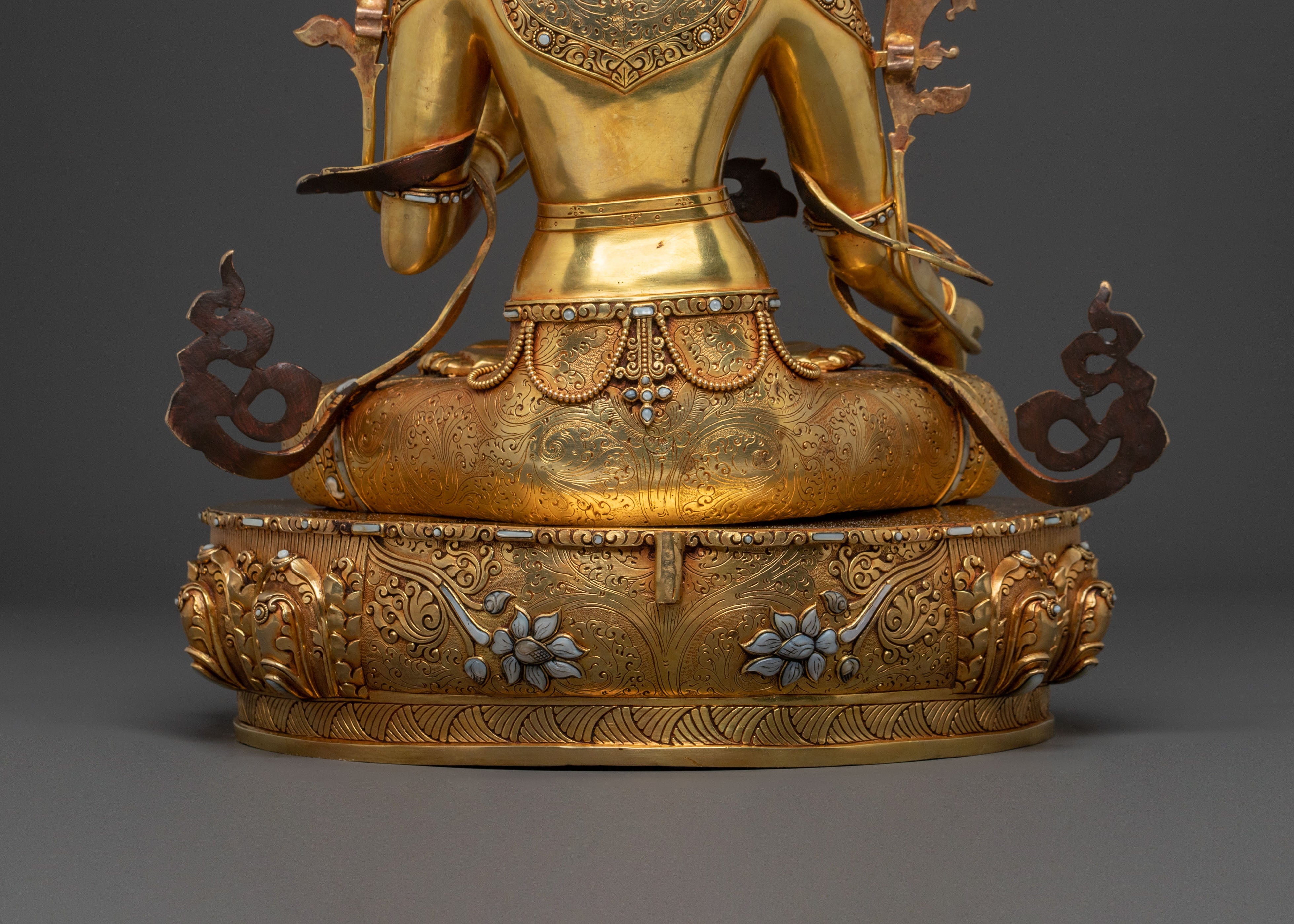 White Tara Healing Figure - 24K Gold Gilded Masterpiece