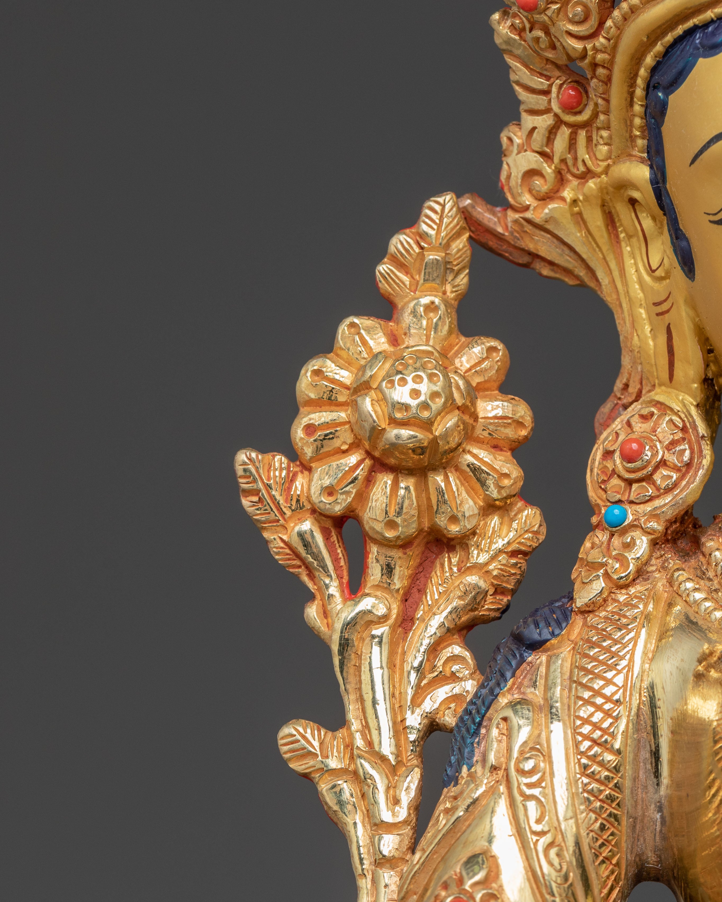 Handmade Golden Green Tara Statue | Mother of Liberation