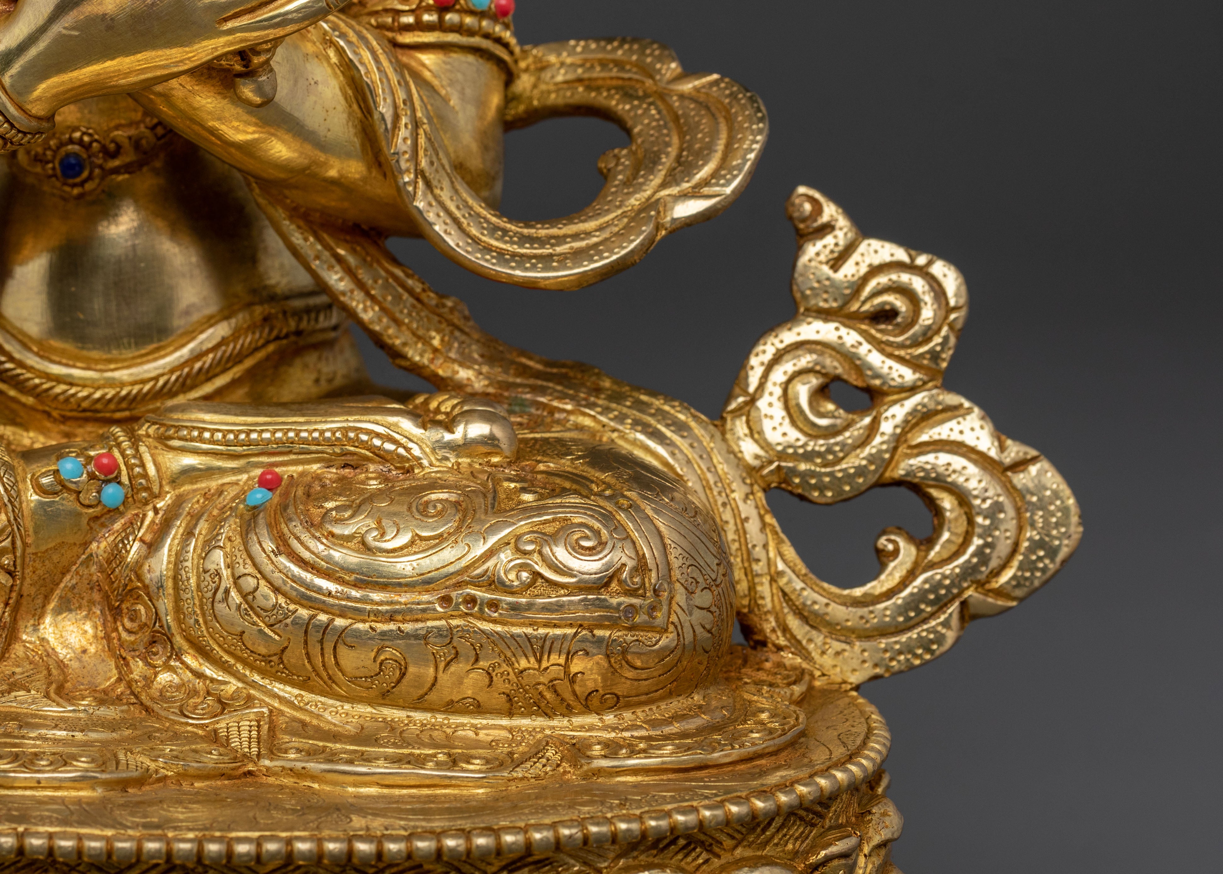 Vajradhara Statue: 24K Gold Gilded Sacred Figurine
