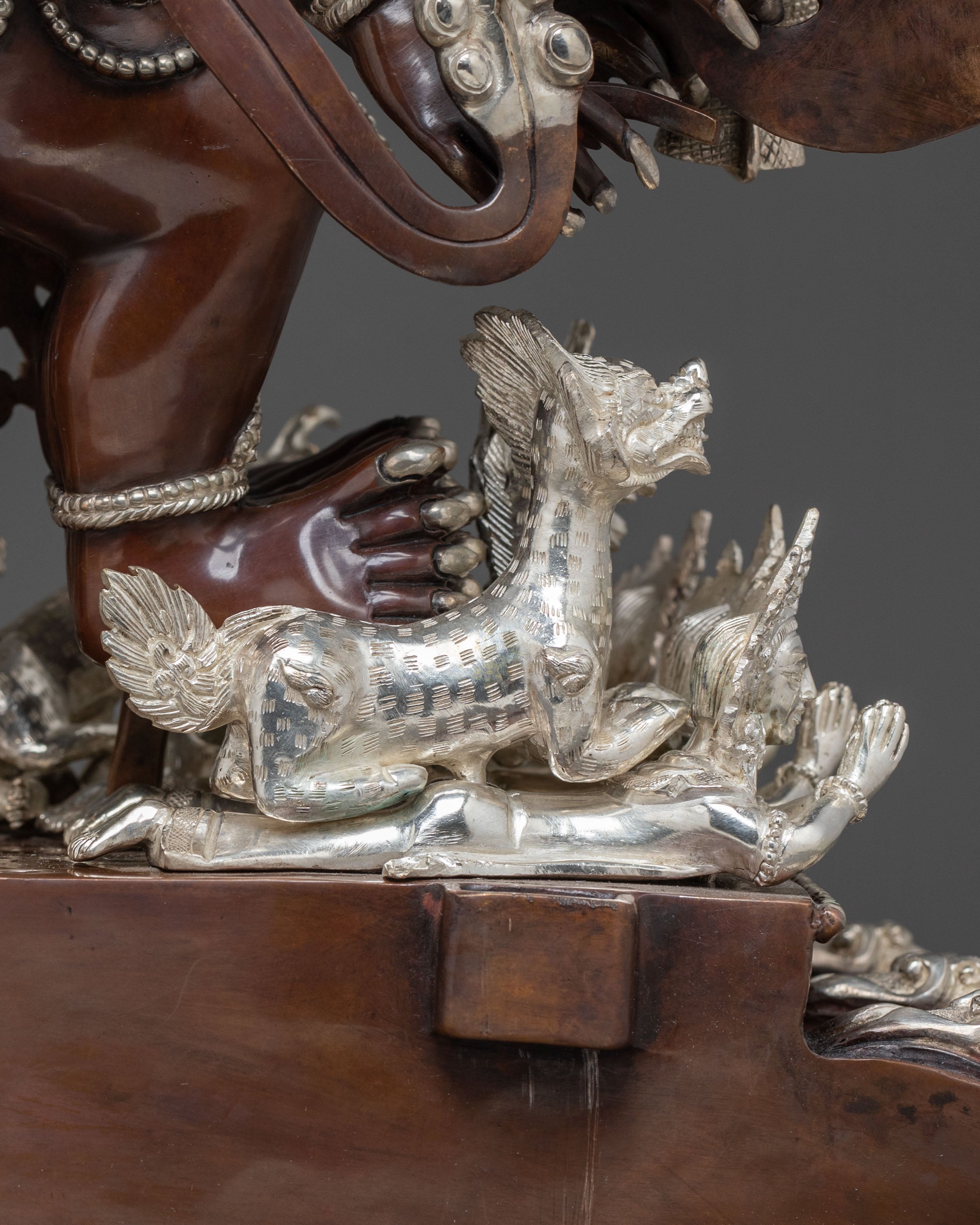 Oxidized Copper Yamantaka Statue | Buddhist Altar Decor