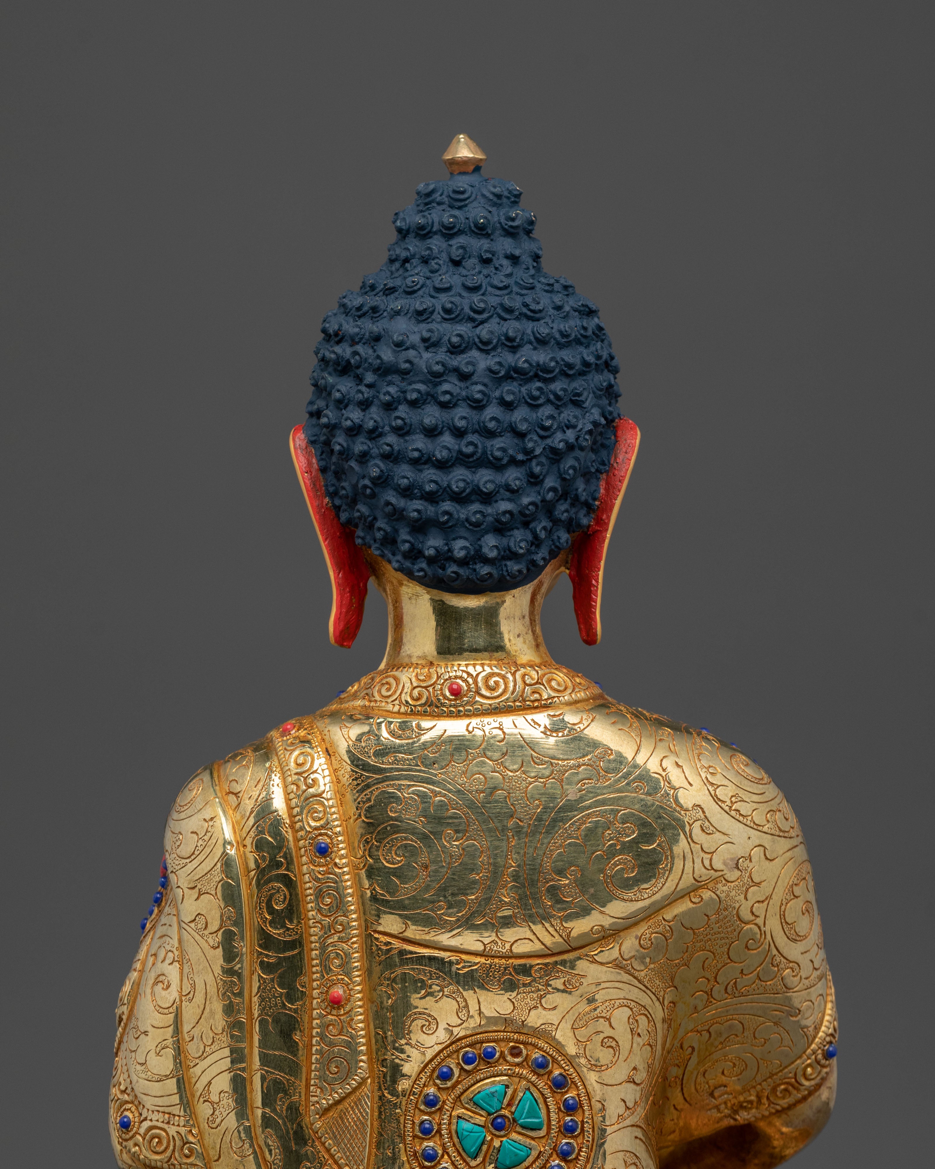 Amitabha Buddha Radiant Sculpture | Gilded Serenity