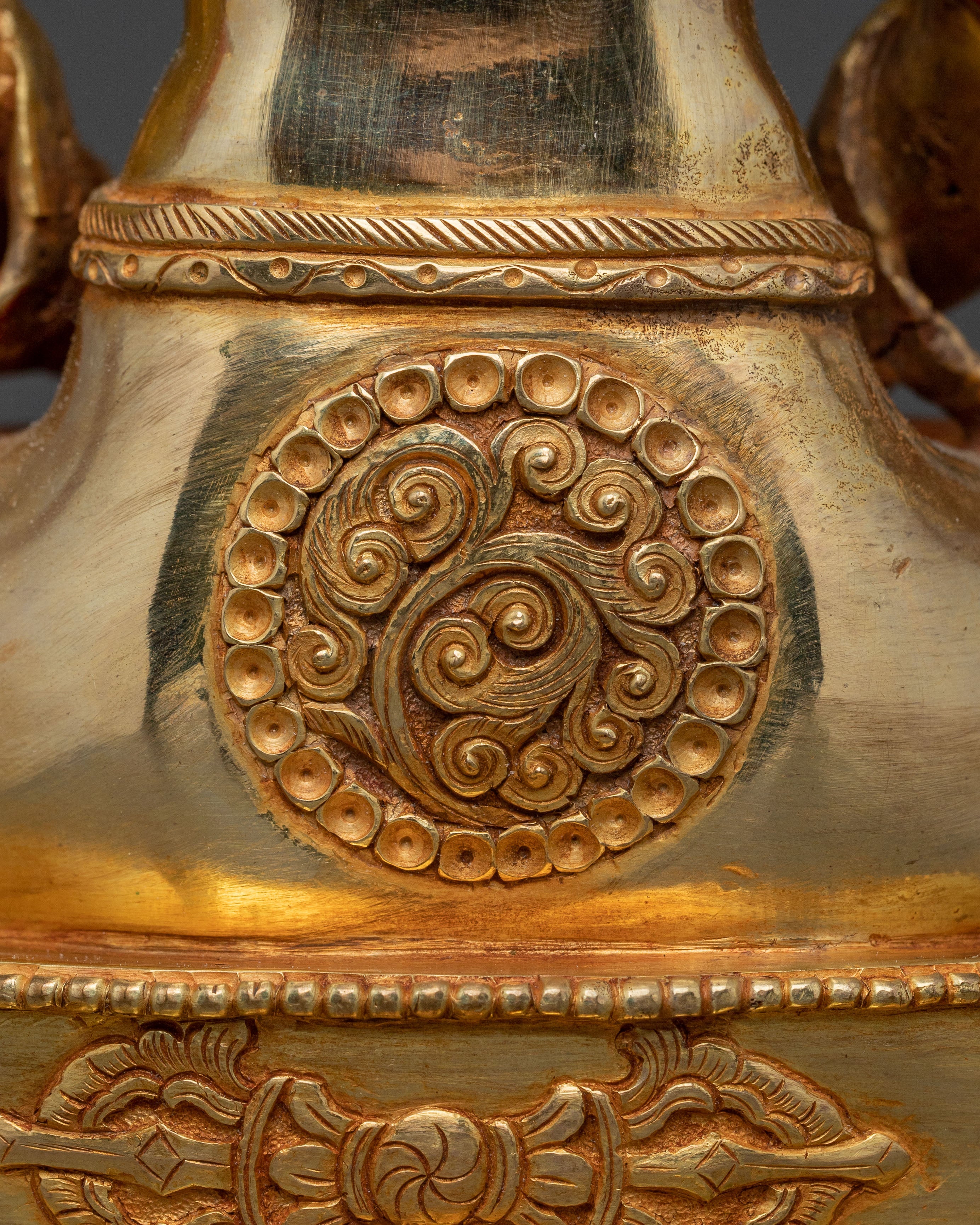 Handcrafted Amitayus Statue | 24K Gold Gilded Deity