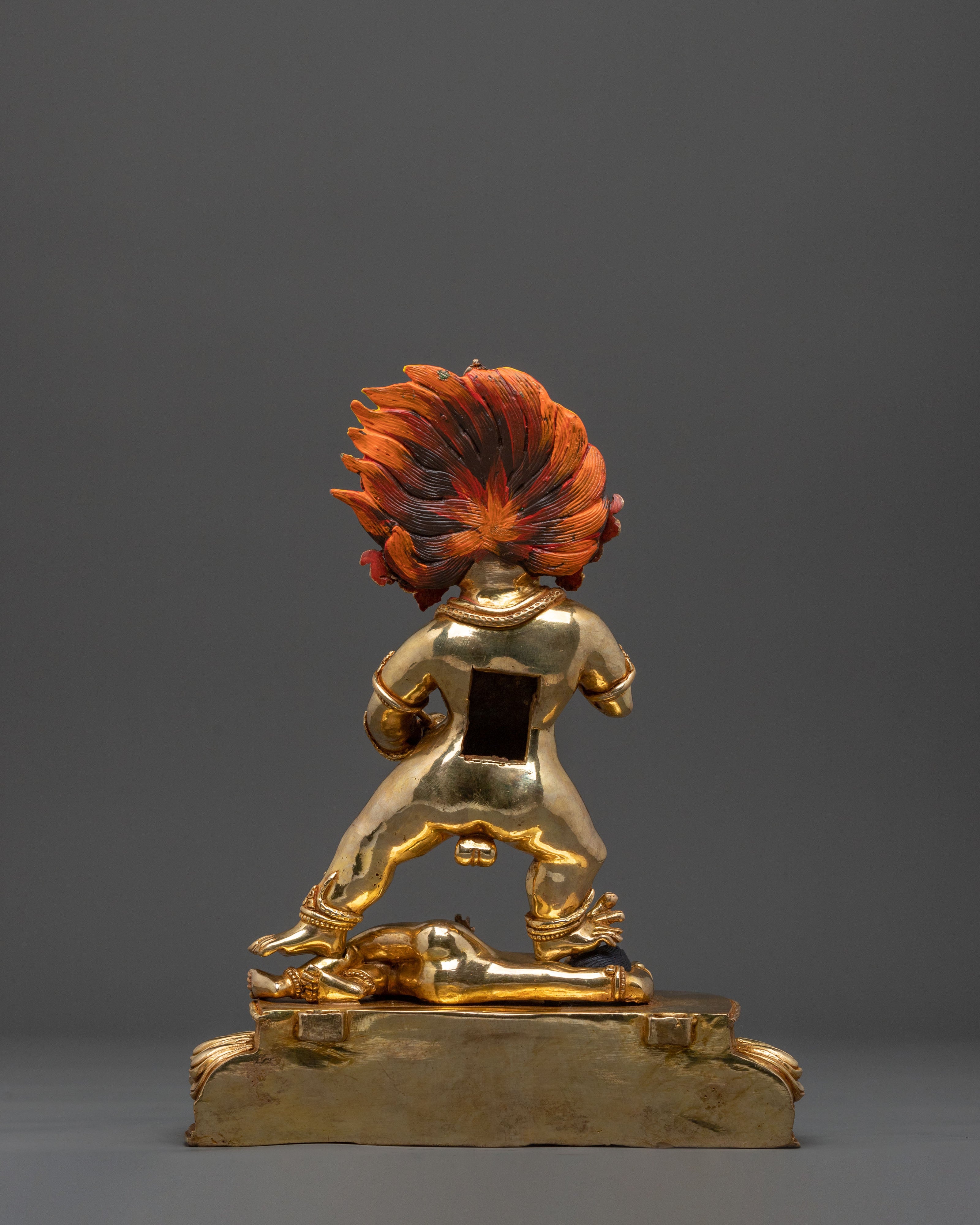 Black Dzambhala Fire Gold Gilded Statue | Wealth God
