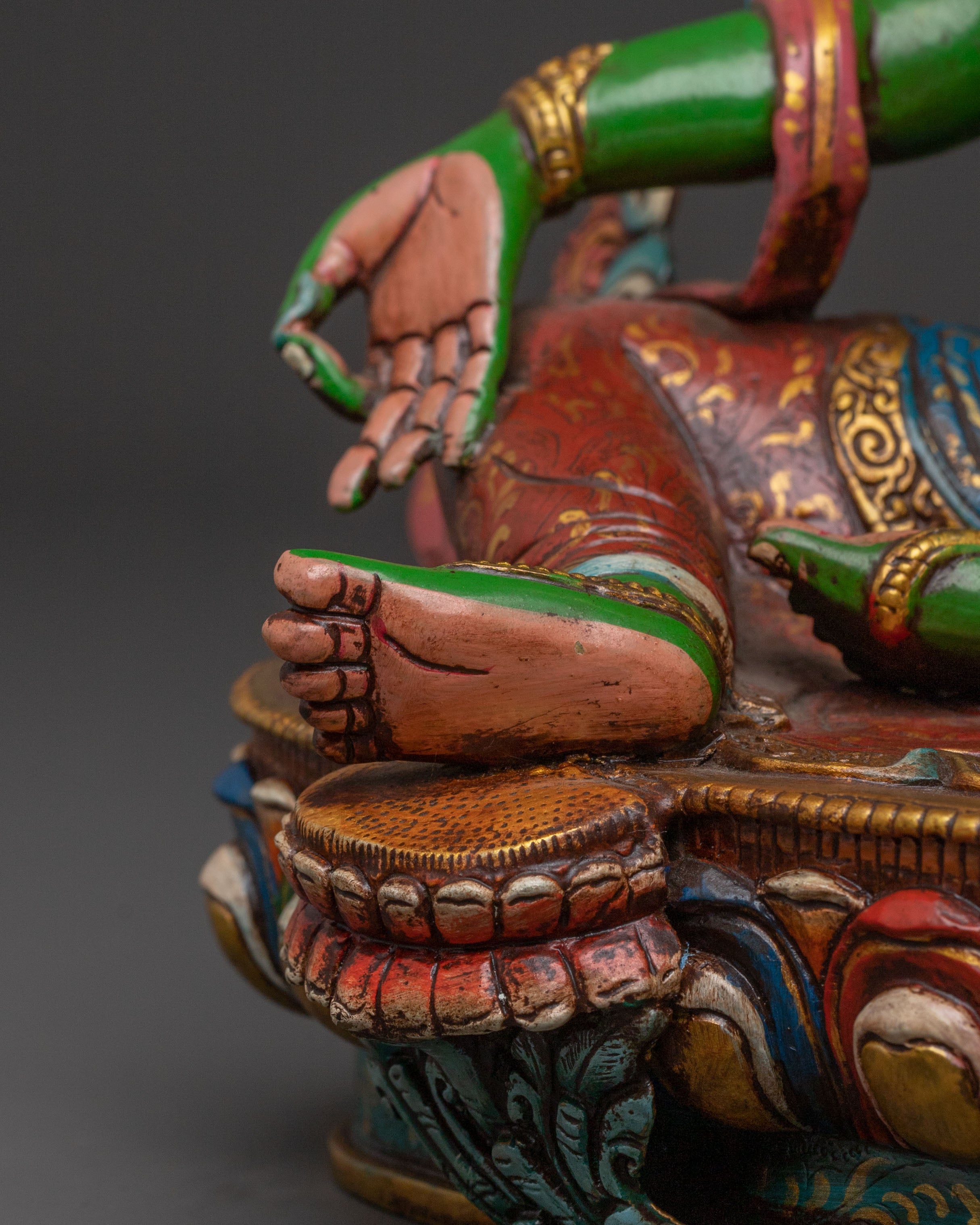 Handcrafted Green Tara Compassion Statue for Altar