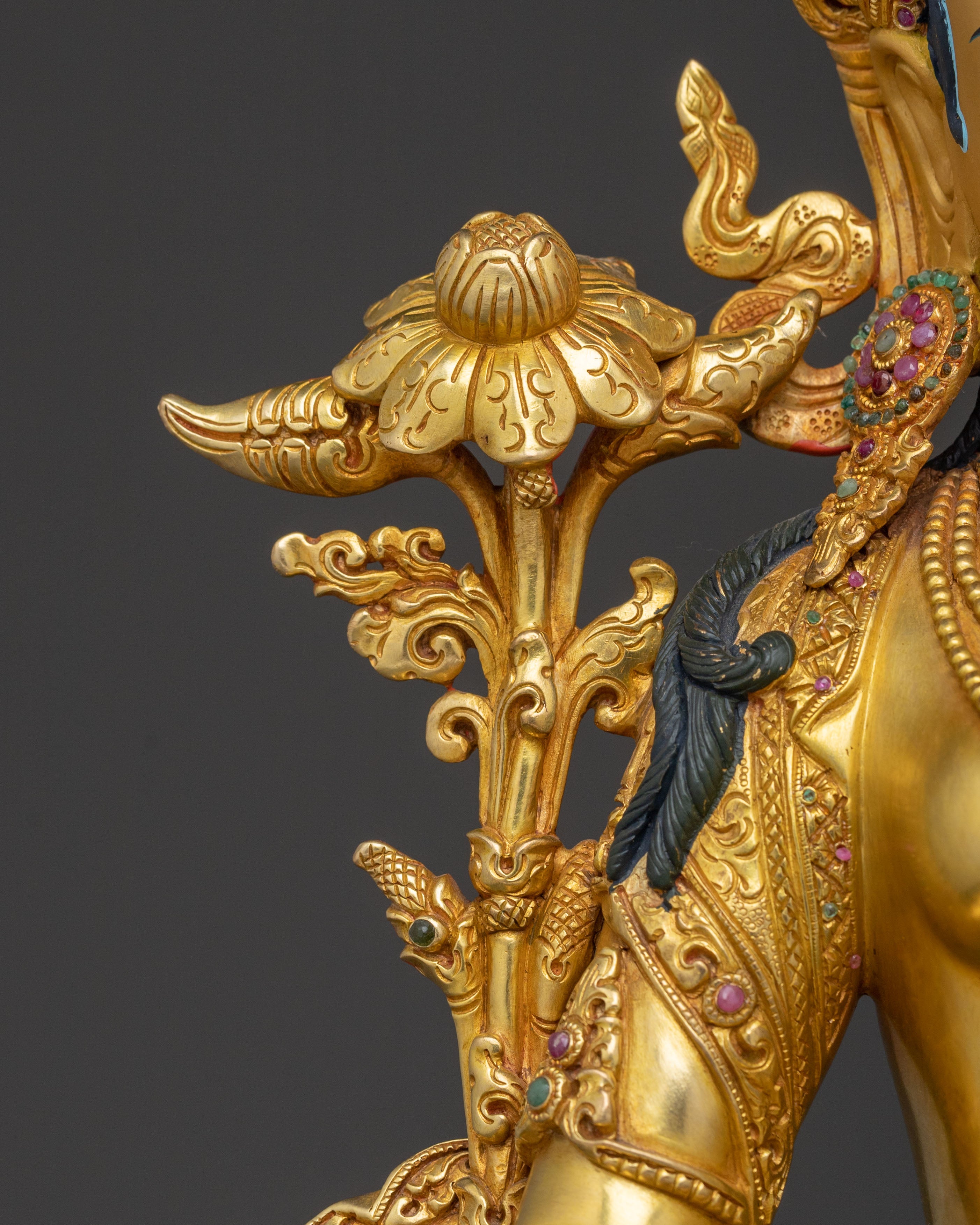 Green Tara: Handcrafted 24K Gold Gilded Statue