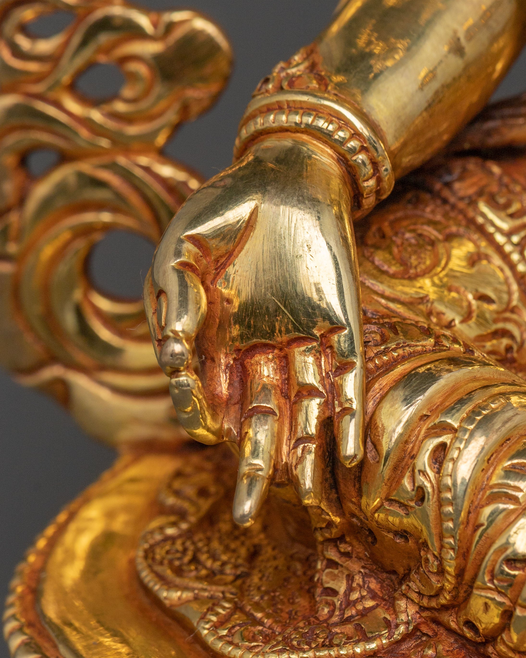 Green Tara Fearless Guardian Statue - 24K Gold Gilded