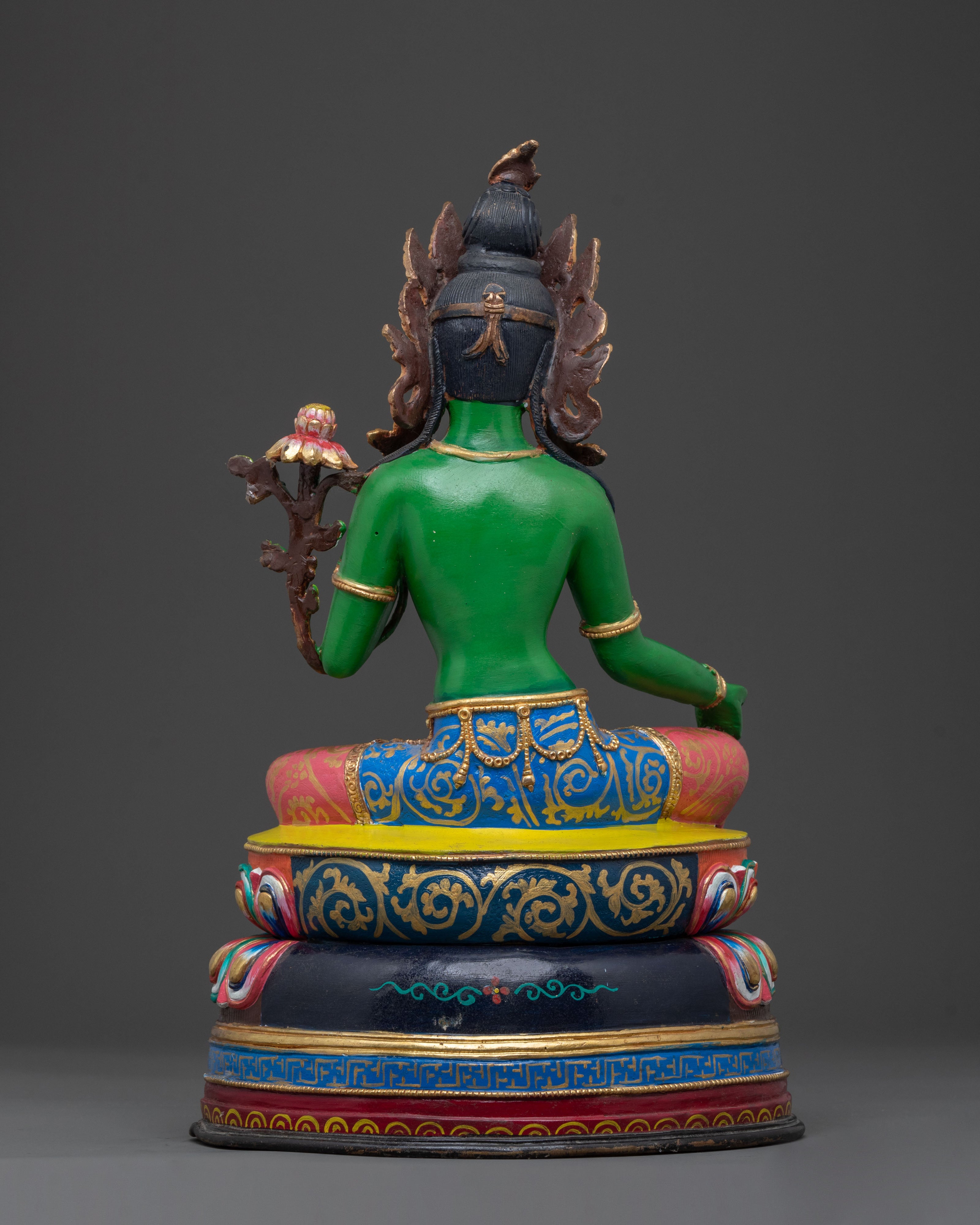 Hand Carved Green Tara Sculpture | Goddess of Compassion & Protection