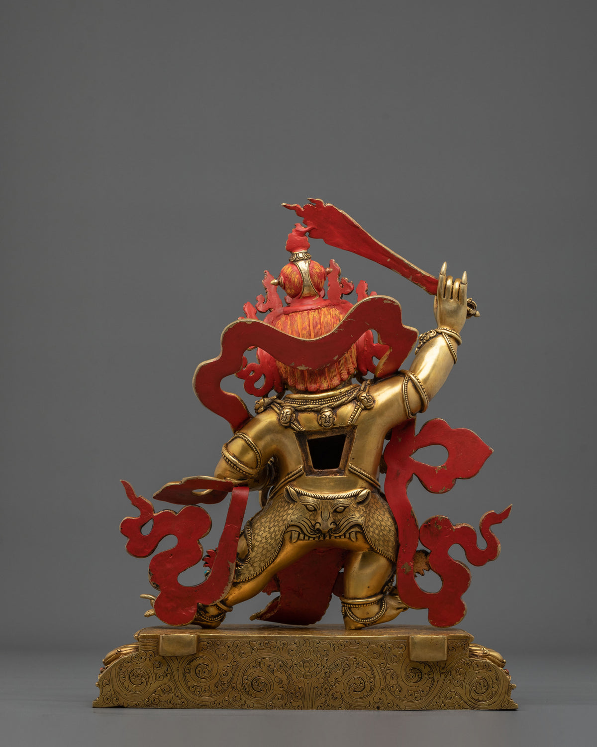 Black Manjushri Copper Figurine – 24K Gold Gilded Premium Artistry