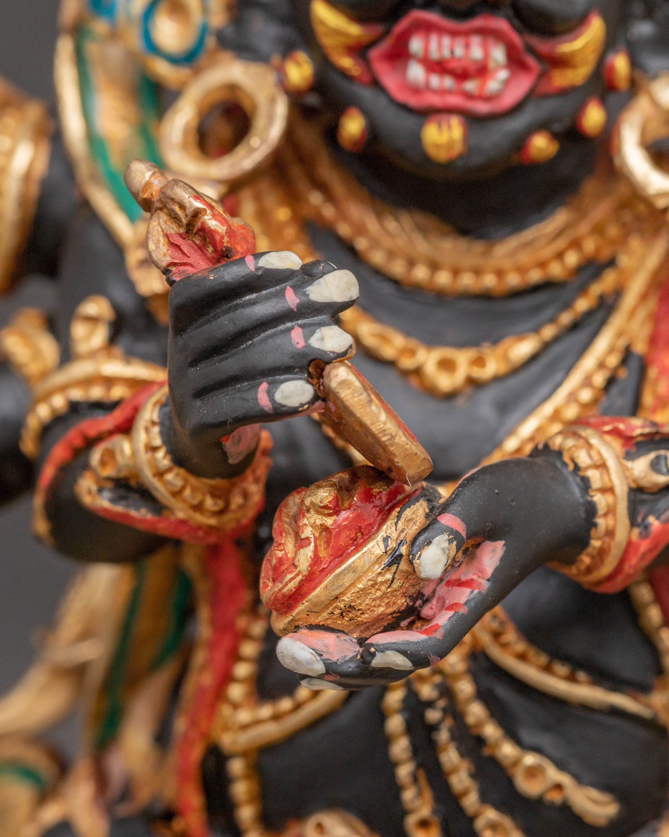 Copper Sculpture of Six-Armed Mahakala | Protector Deity of Buddhism