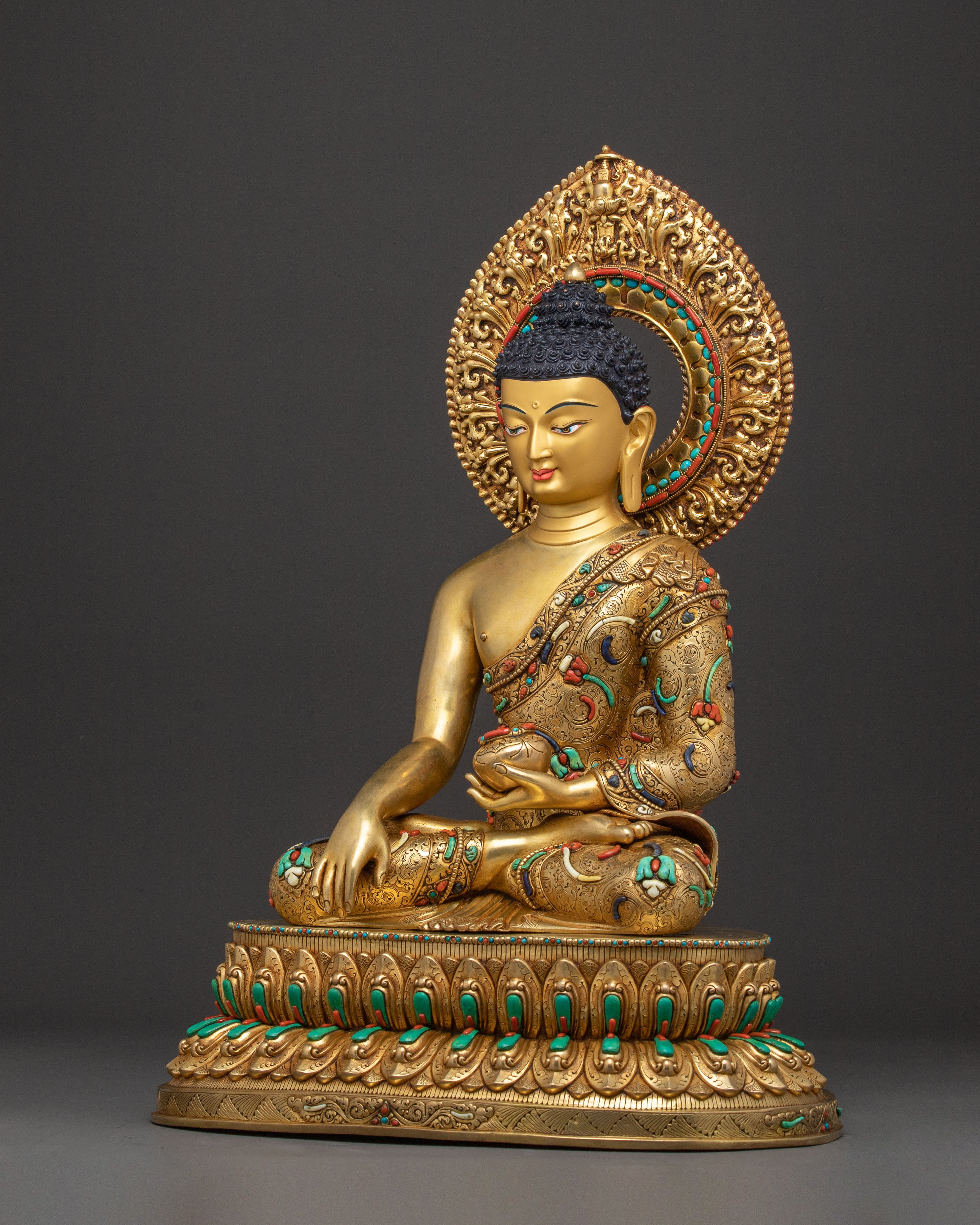 Blessing Shakyamuni Buddha Statue | Gilded Masterpiece