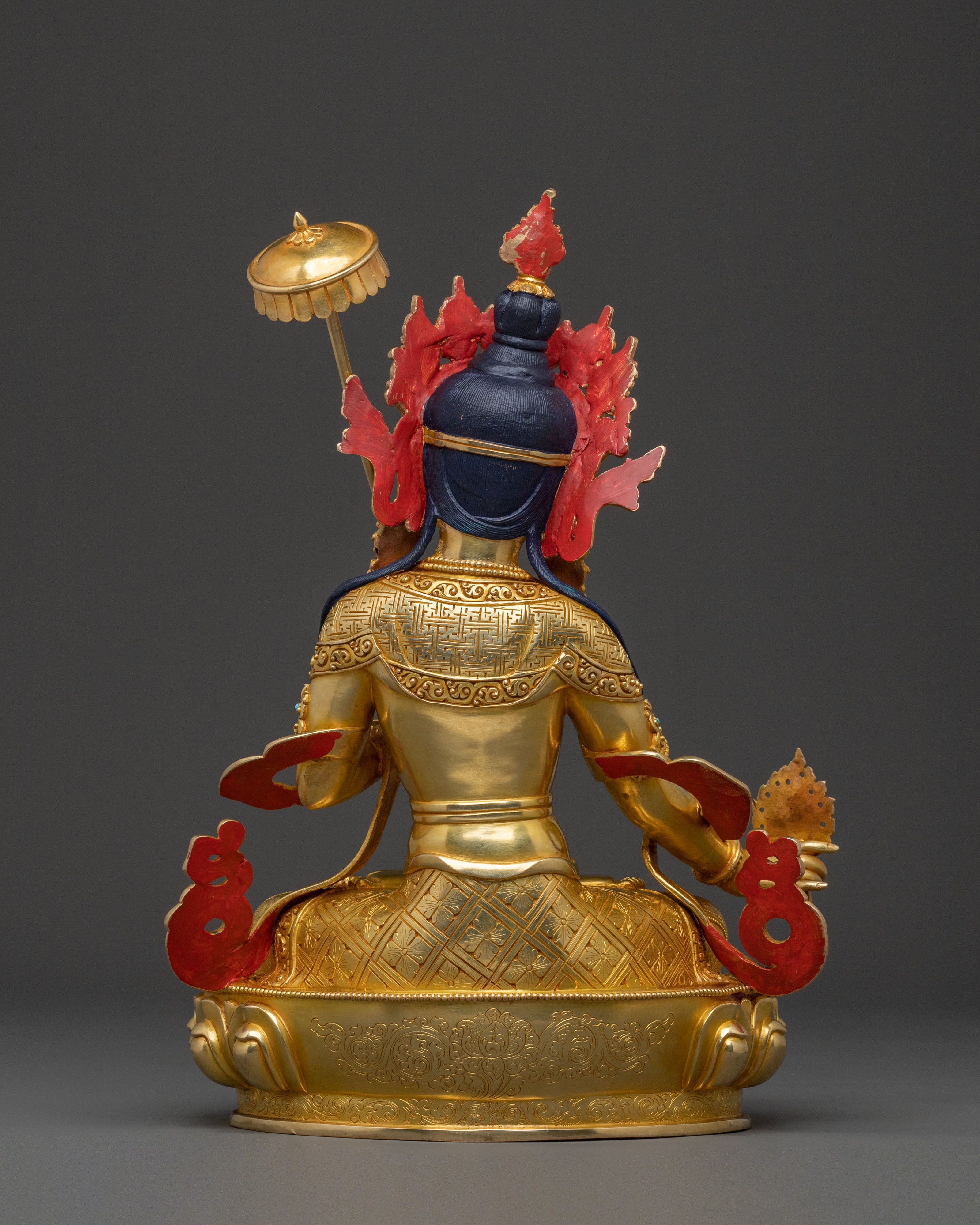 Dukar White Umbrella Protector Statue: Made in Nepal