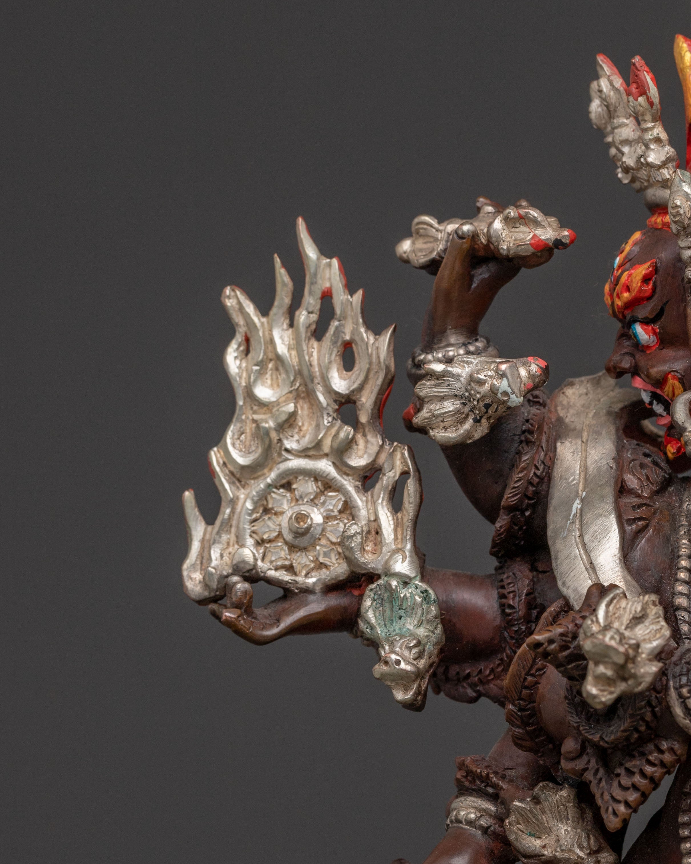 Uchusma Wrathful Deity Statue – Oxidized Copper