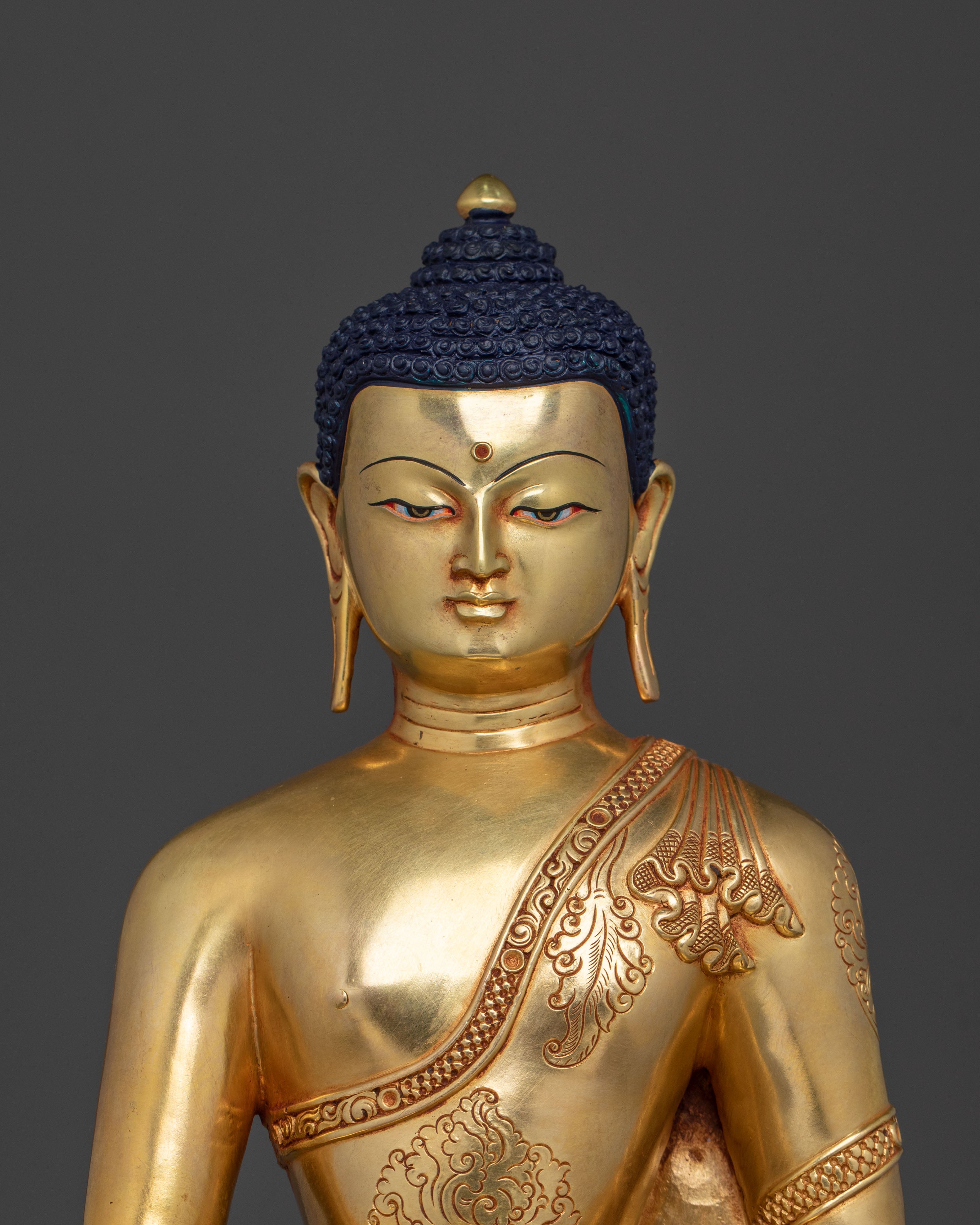 Shakyamuni Buddha Statue | 24K Gold Gilded Artistry