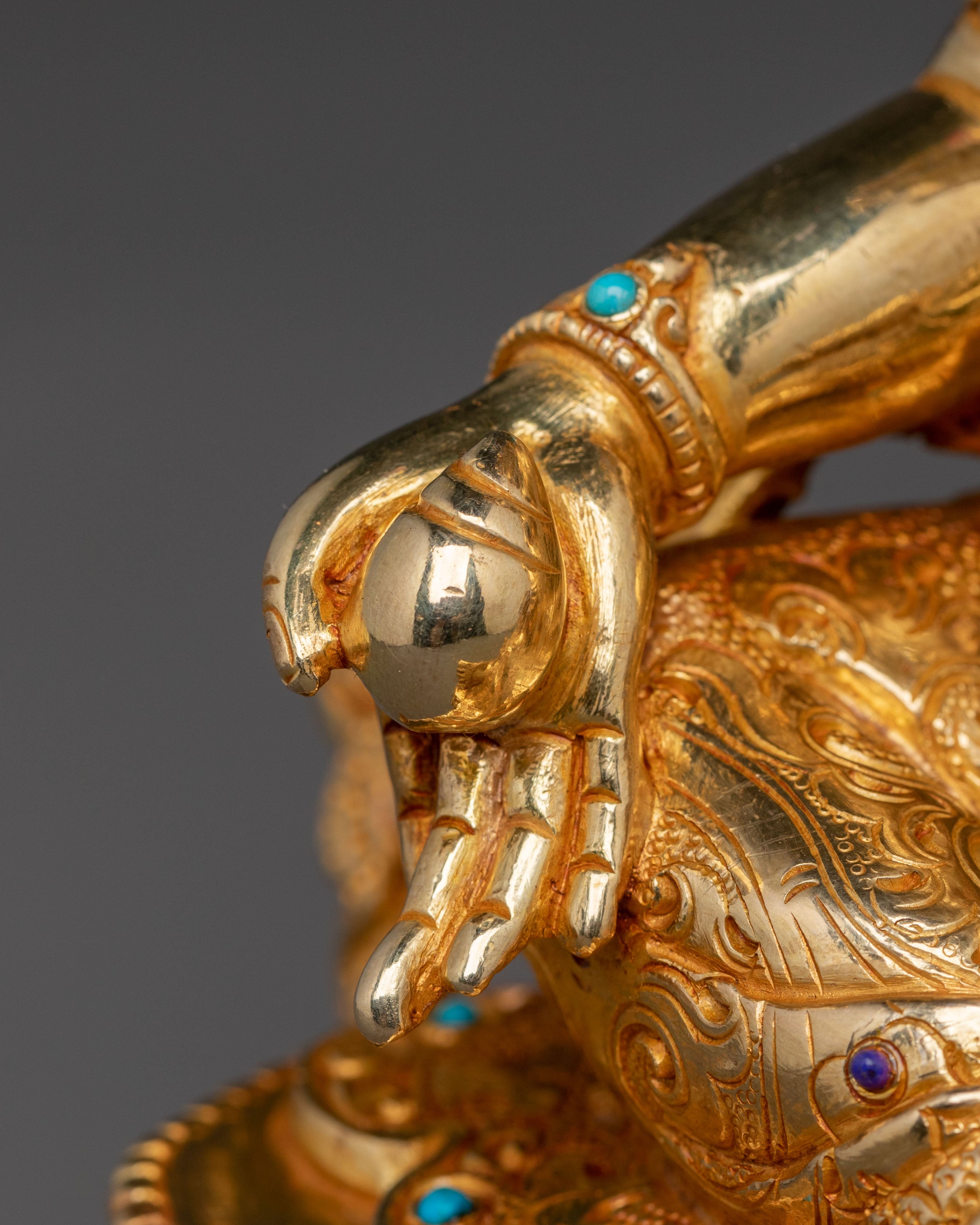 Wealth Bestowing Dzambhala Statue - Hand-Gilded Copper Art