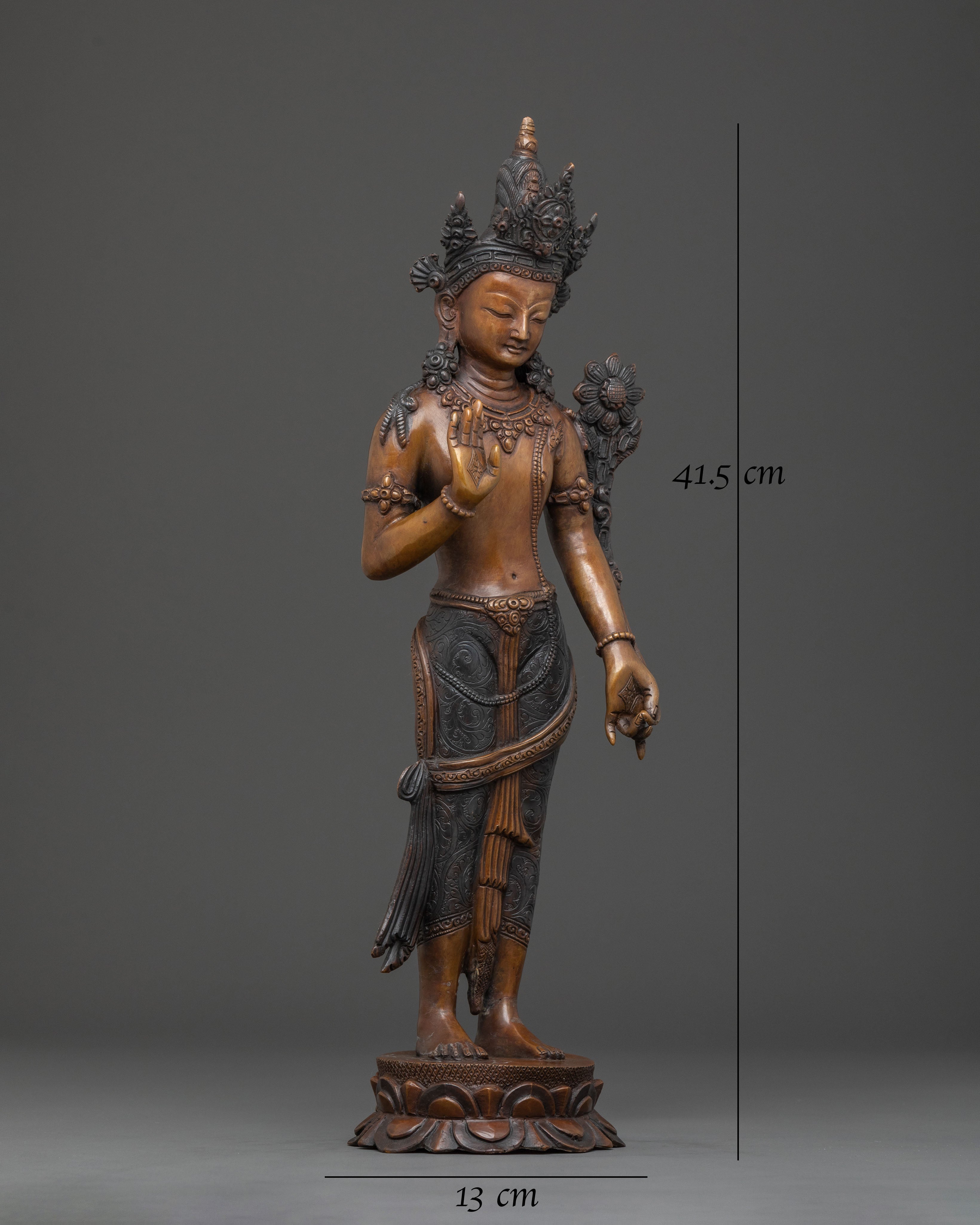 Padmapani Copper Statue | Meditational Figure