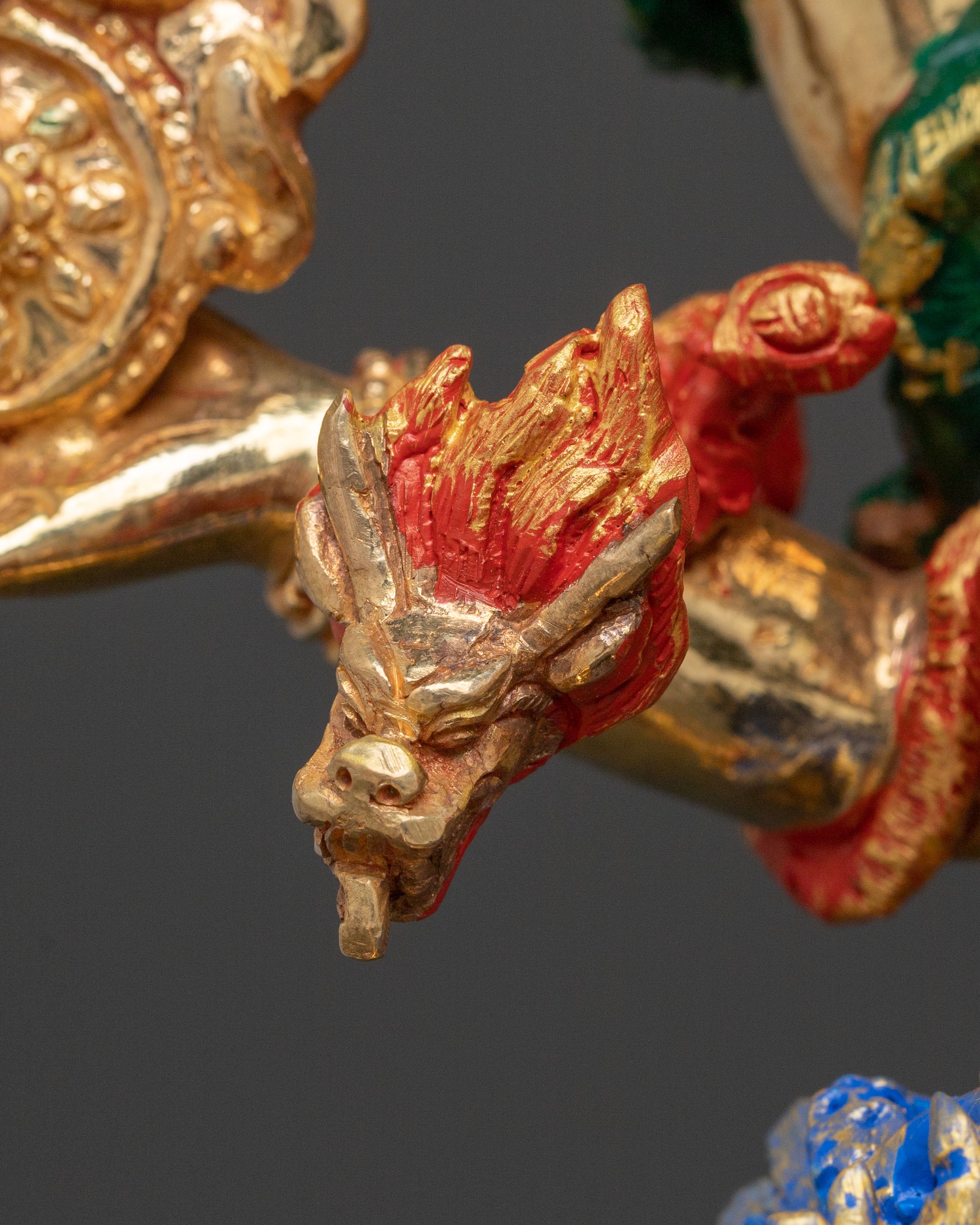 Ucchusma Protection Figure - Gilded Copper Statue