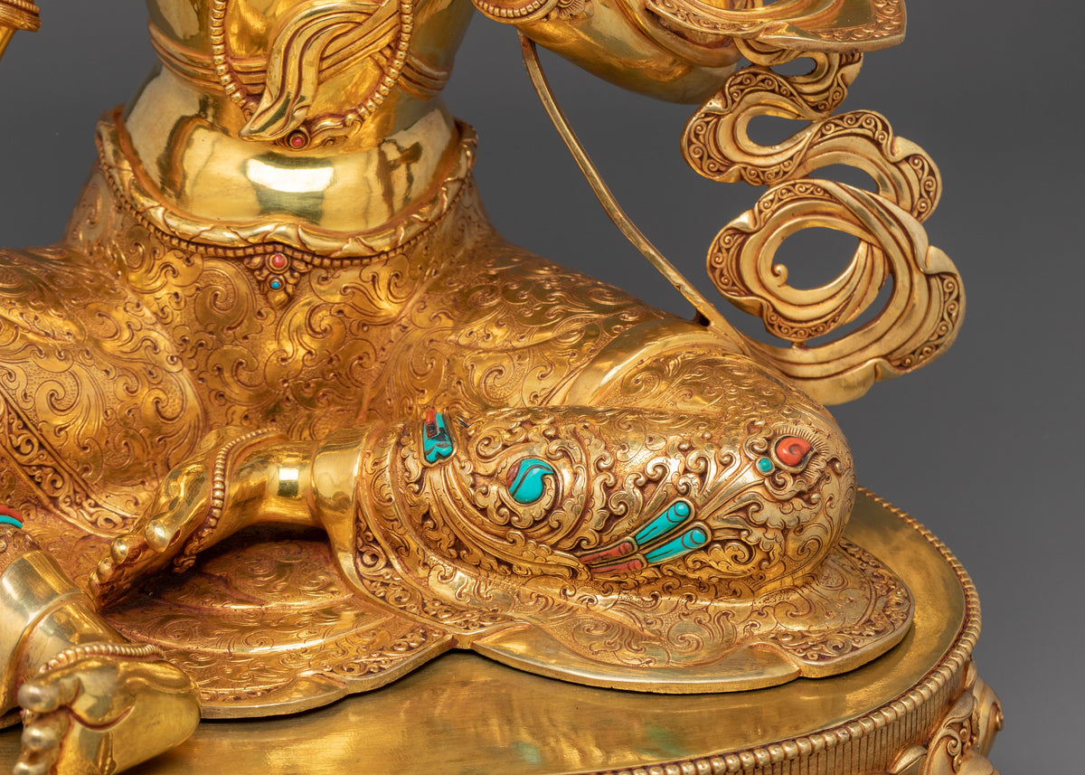 Mother Green Tara Statue | Copper Figurine for Altars