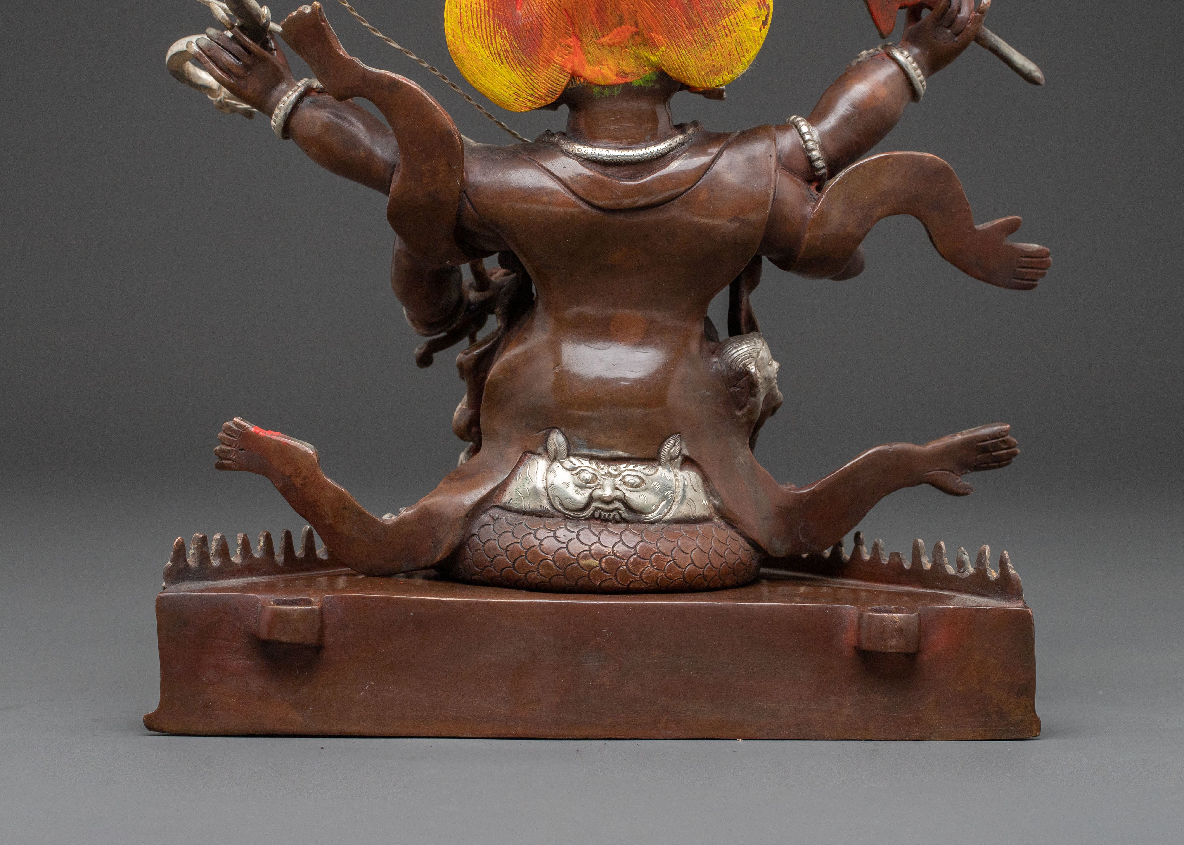 Rahula Guardian Statue: Oxidized Copper Serenity