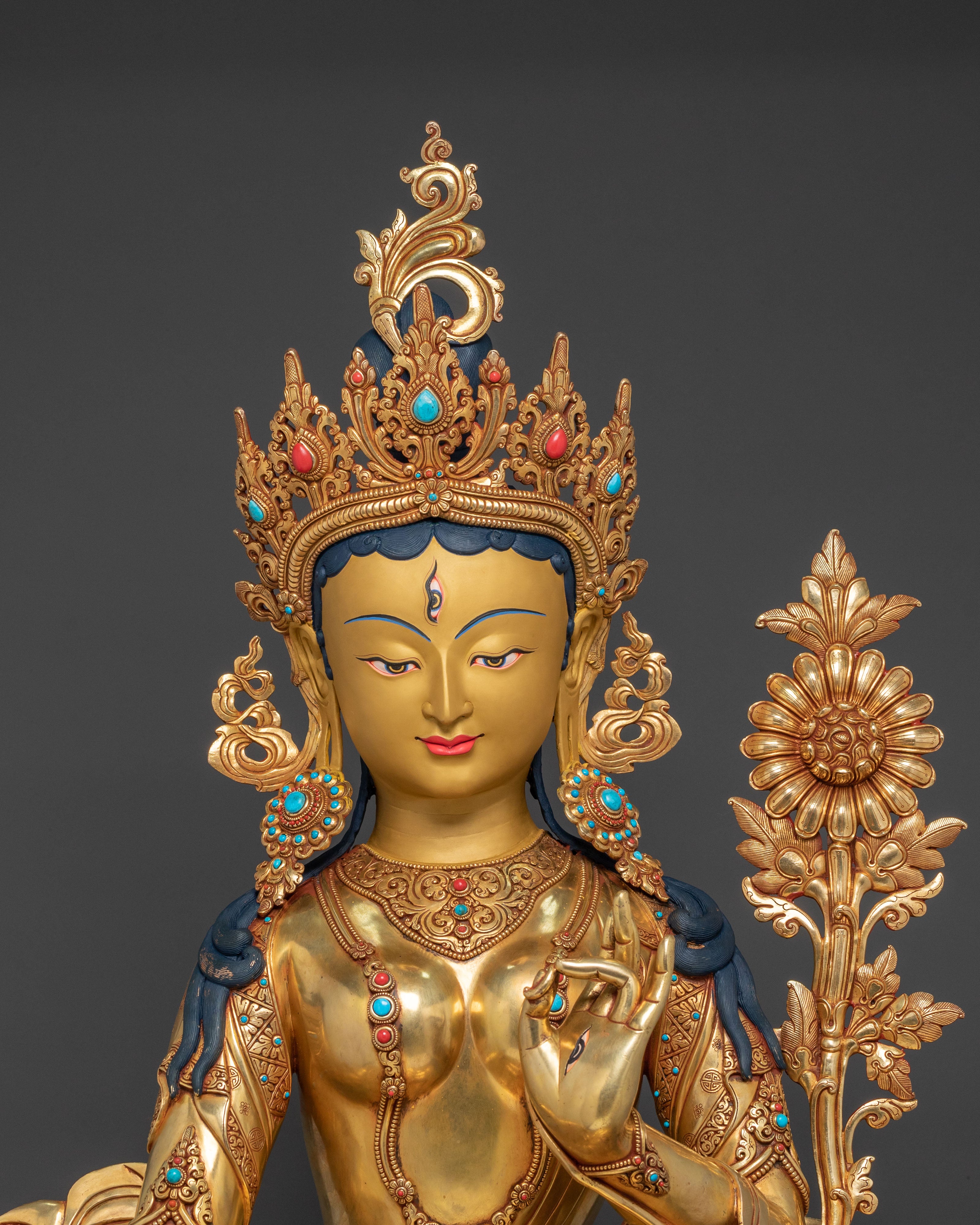 White Tara Figurine: Divine Goddess of Longevity