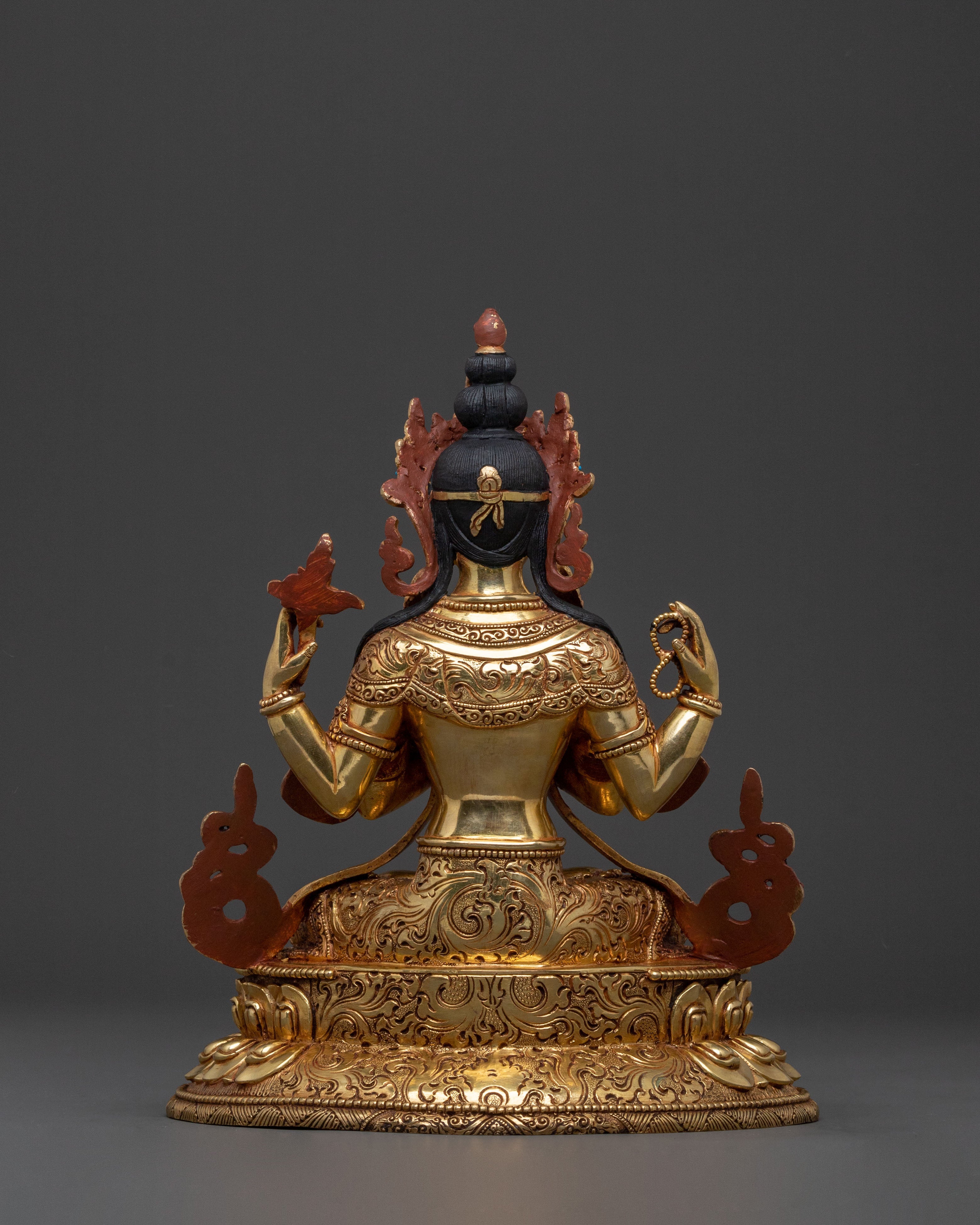 Chenrezig Sacred Statue | 24K Gold Gilded Compassion Deity