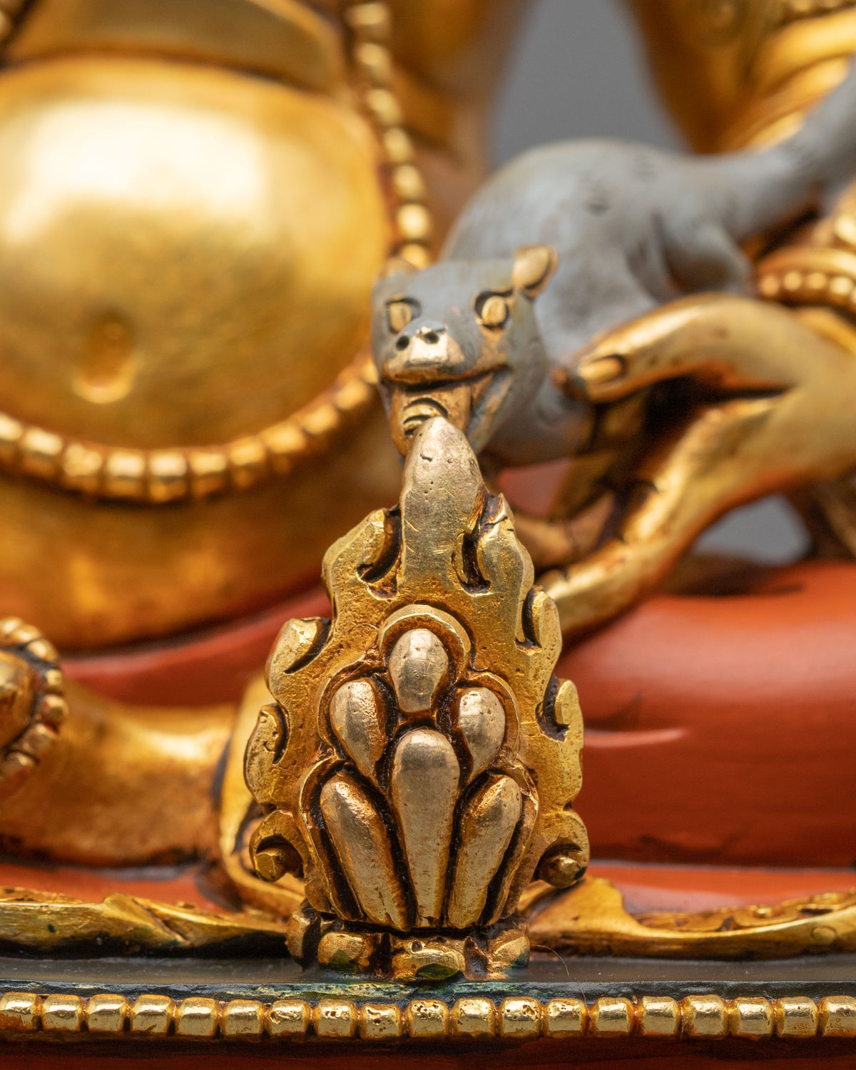 Dzambhala 24K Gold Plated Sculpture | Tibetan Figurine