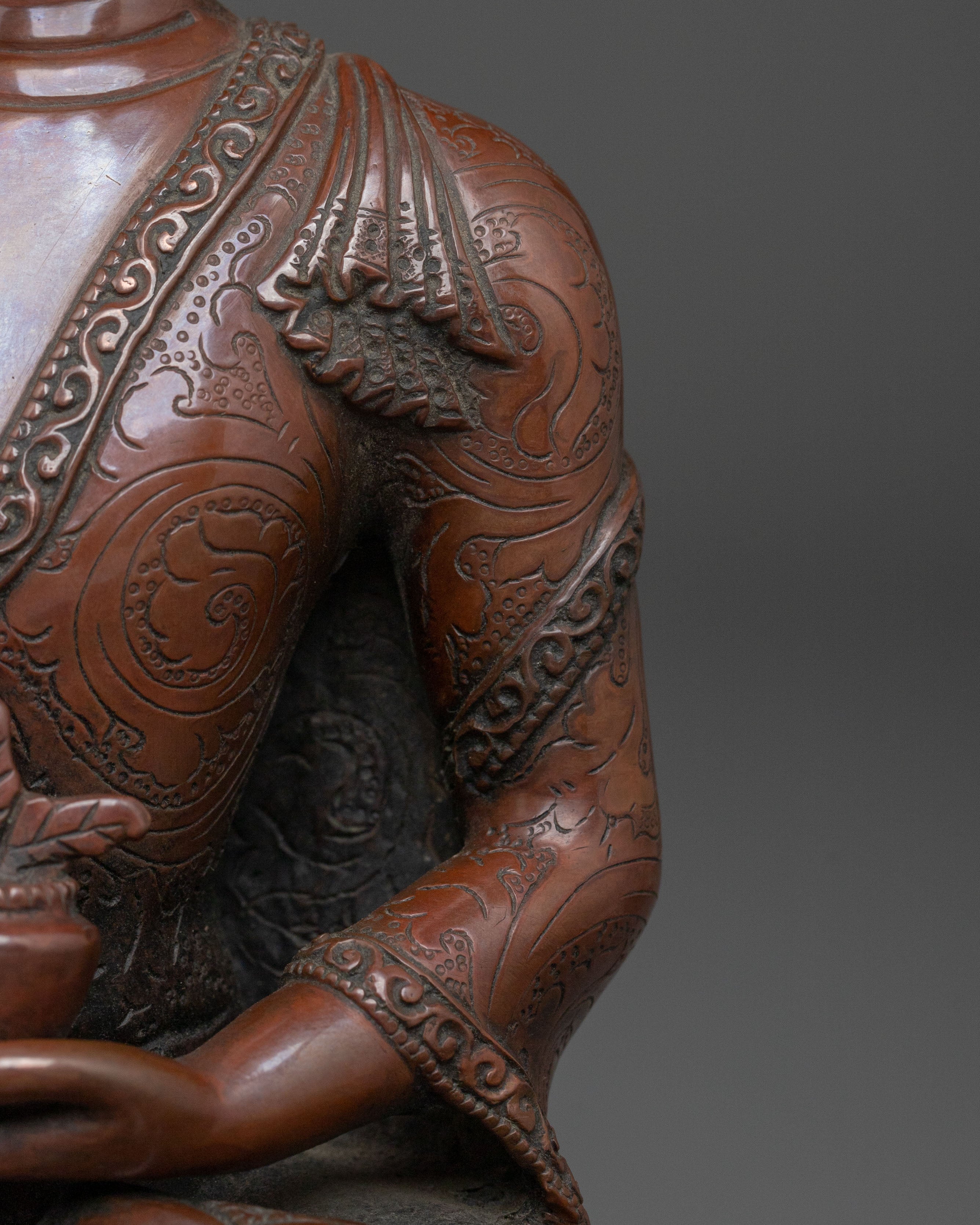 Bhaisajyaguru Statue | Oxidized Copper Healing Buddha