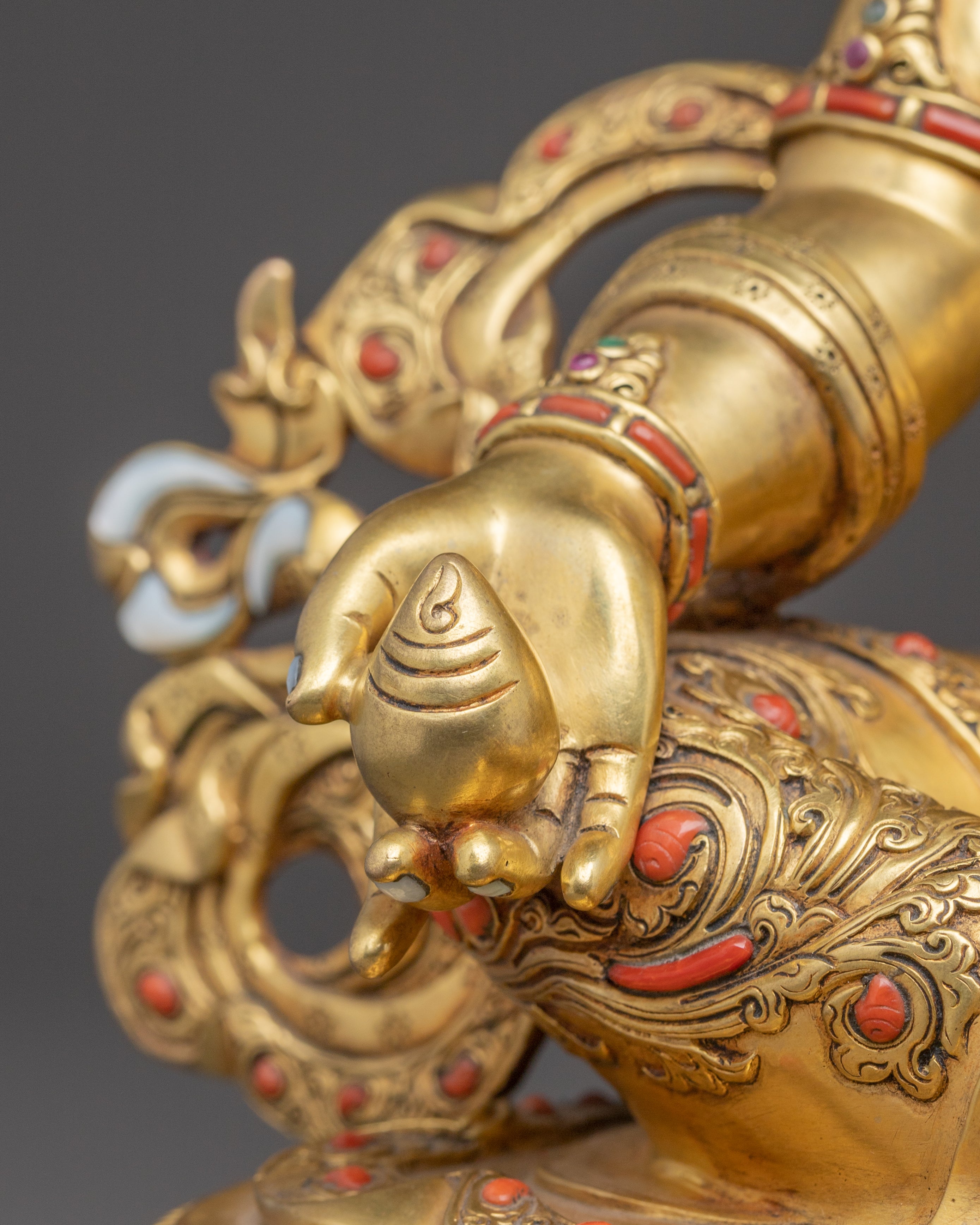 Statue of Dzambhala, Buddhist Wealth Deity | 24K Gold Gilded Wealth God