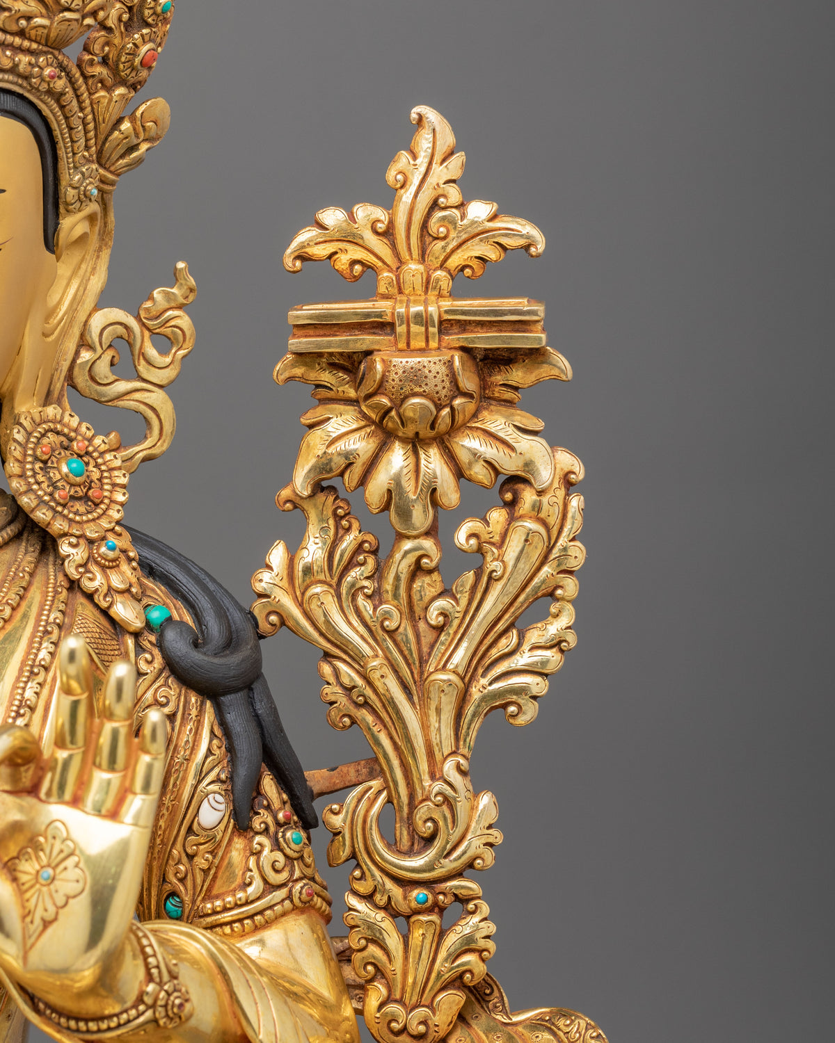Hand-Carved Manjughoṣa Statue | Copper Sculpture