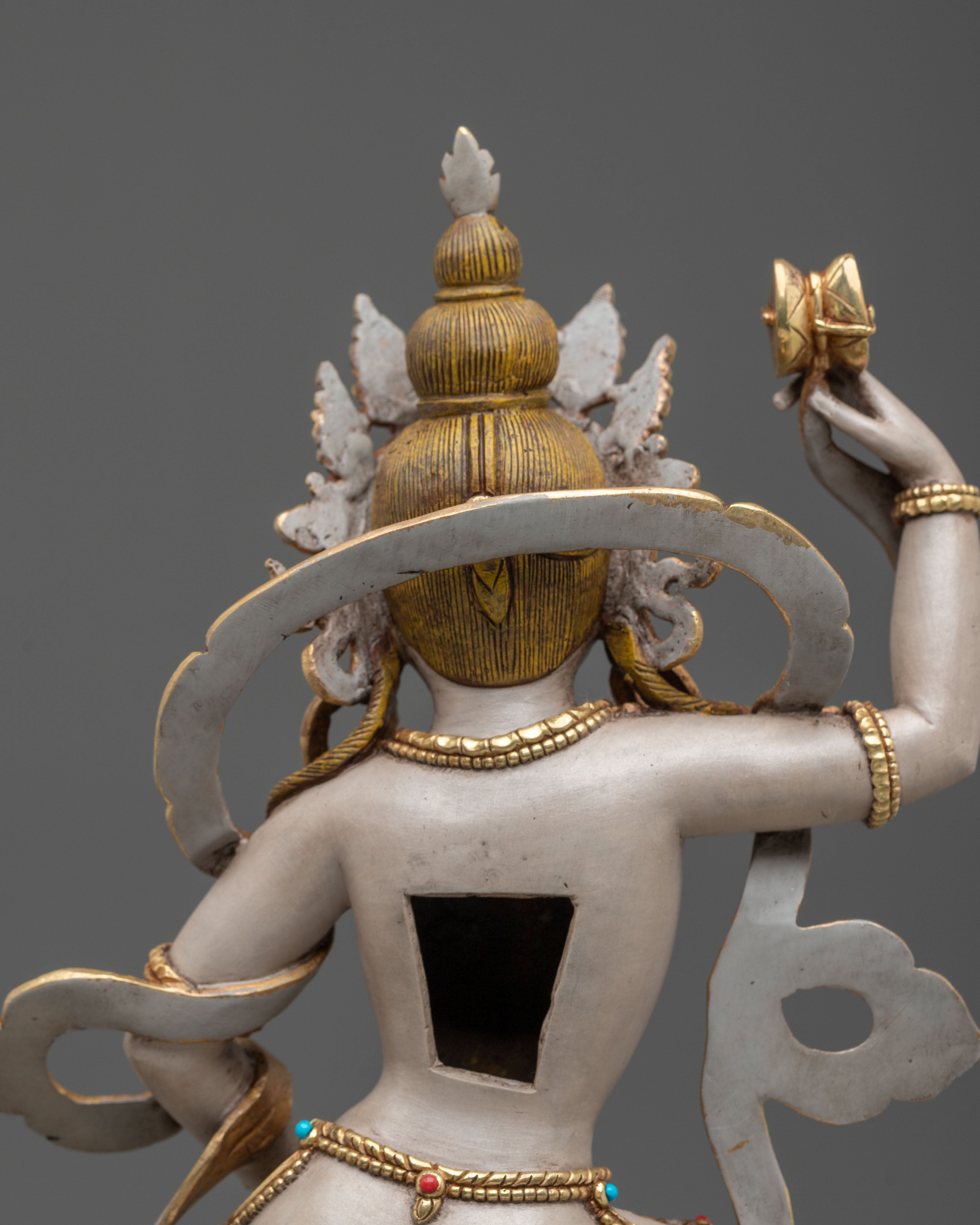 Copper Machig Labdron Statue with Gold and Acrylic Painting | Tantric Wisdom