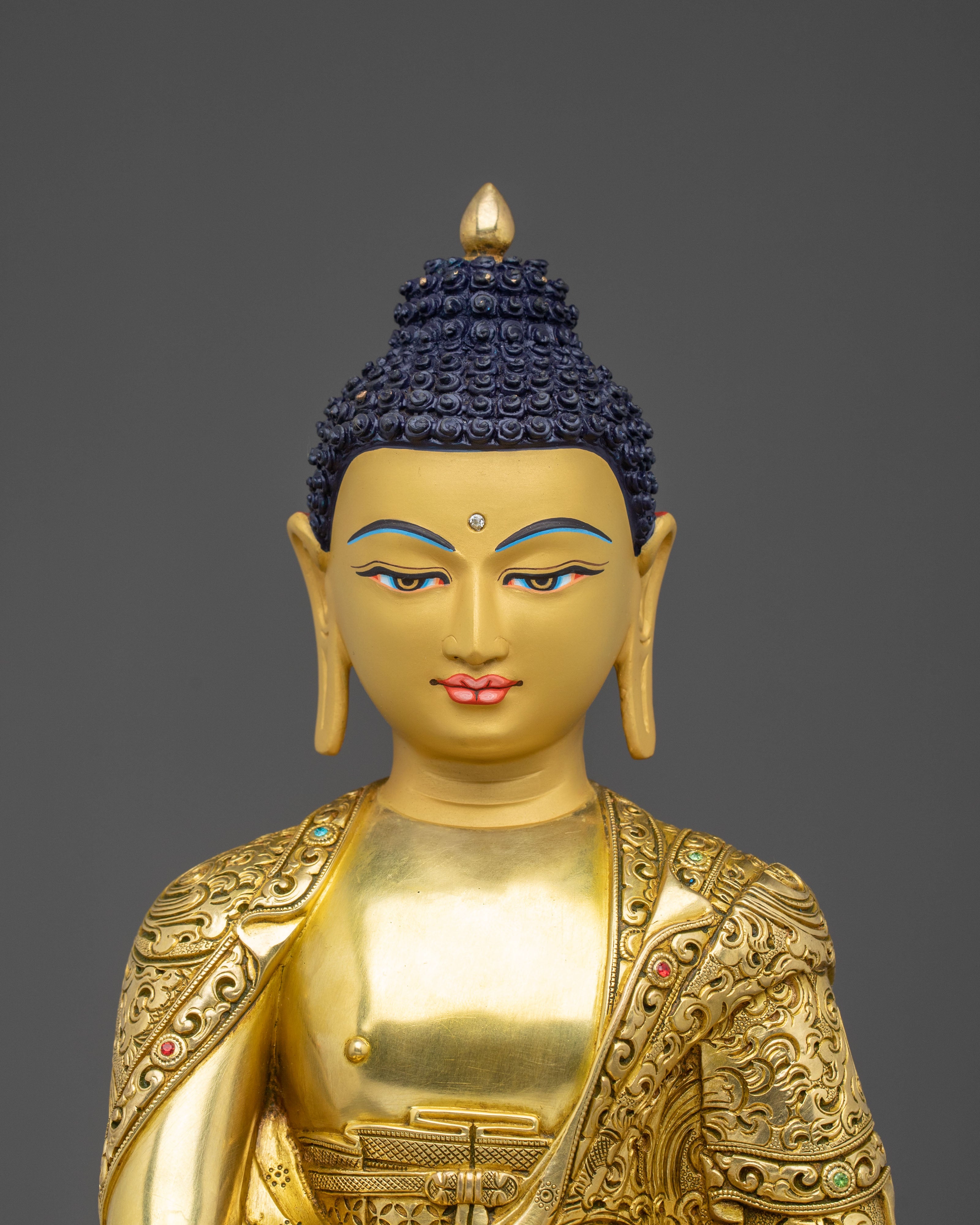 Shakyamuni Buddha Handmade 24K Gold Gilded Statue