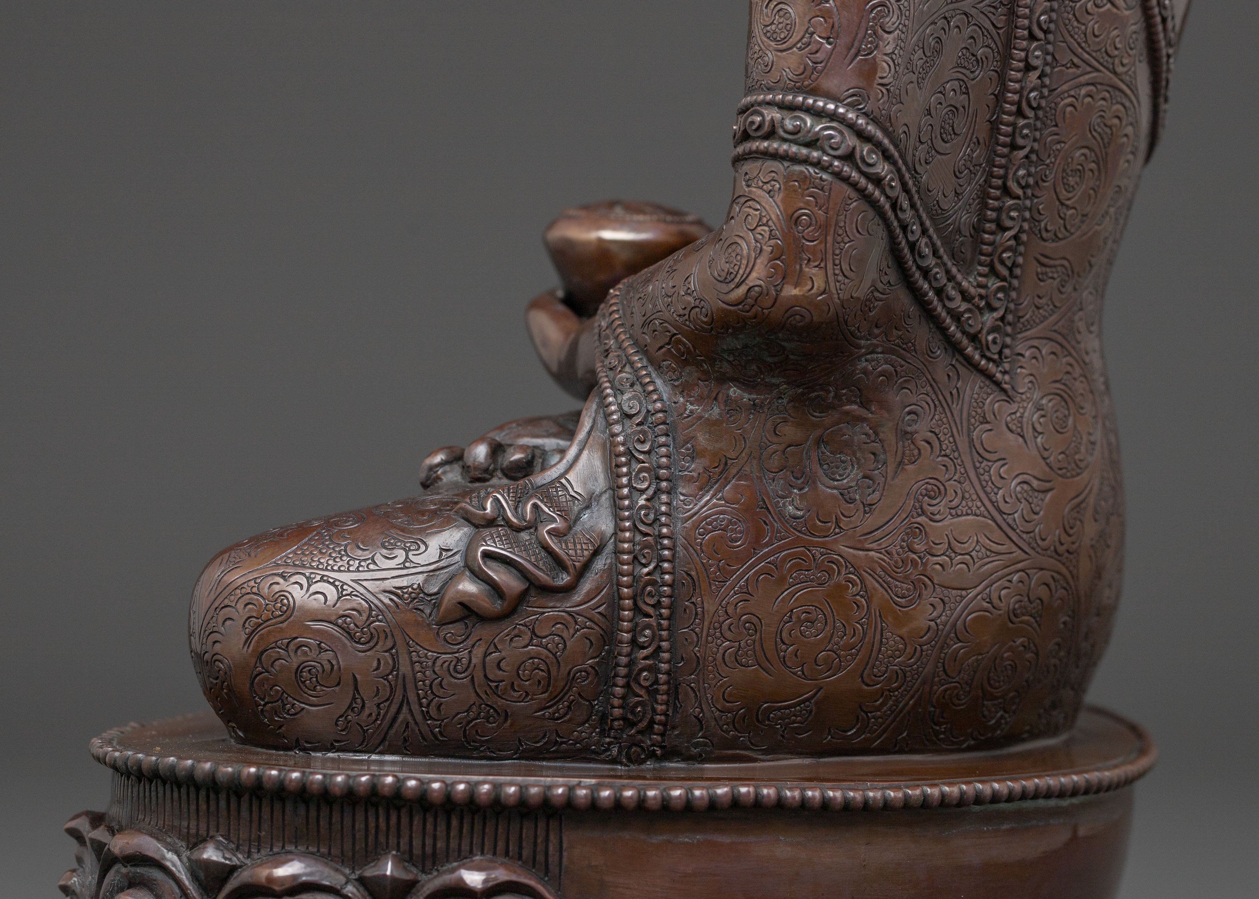 Shakyamuni Buddha Meditation Statue in Oxidized Copper