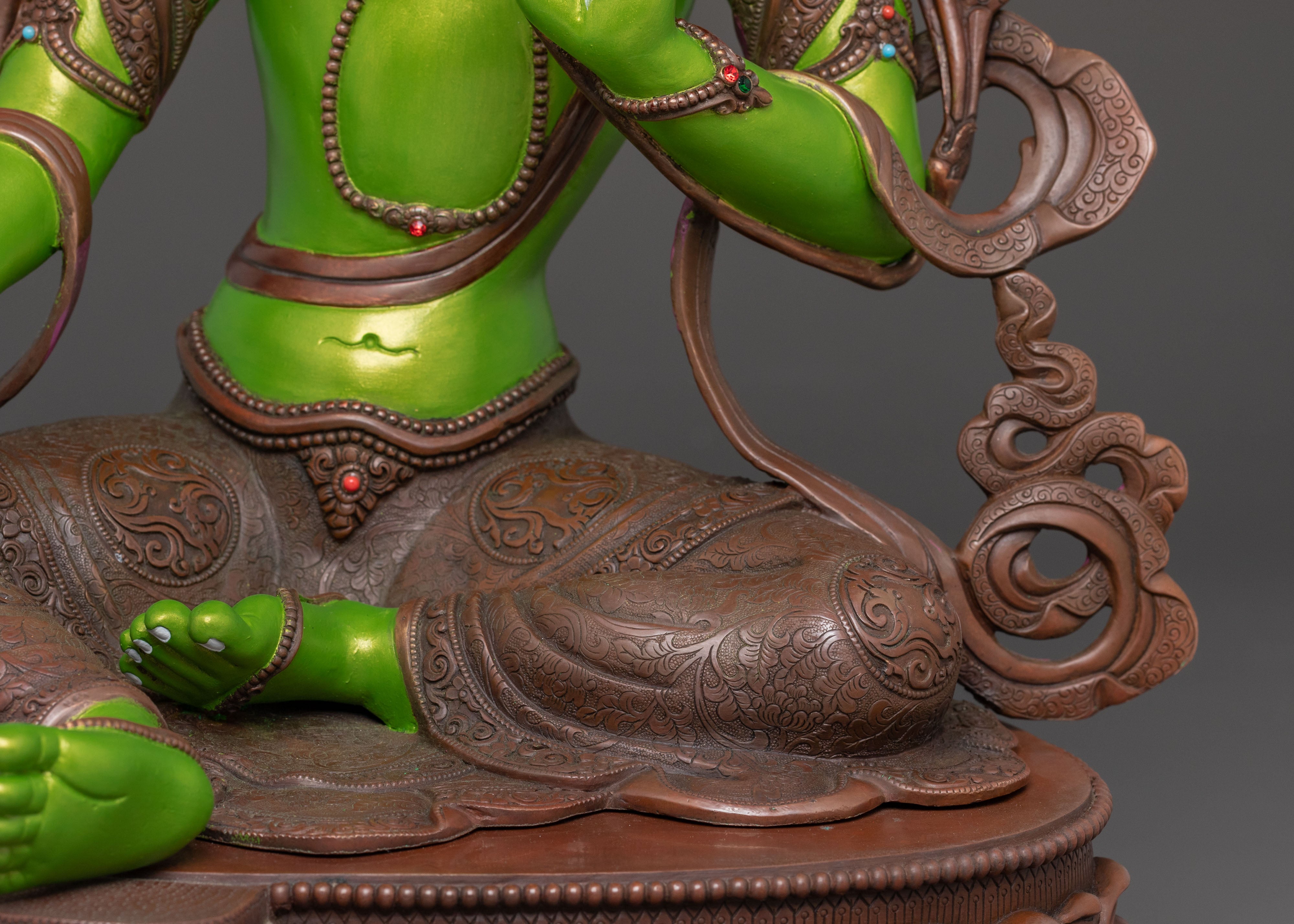 Tibetan Green Tara Compassion Statue – Oxidized Copper Art