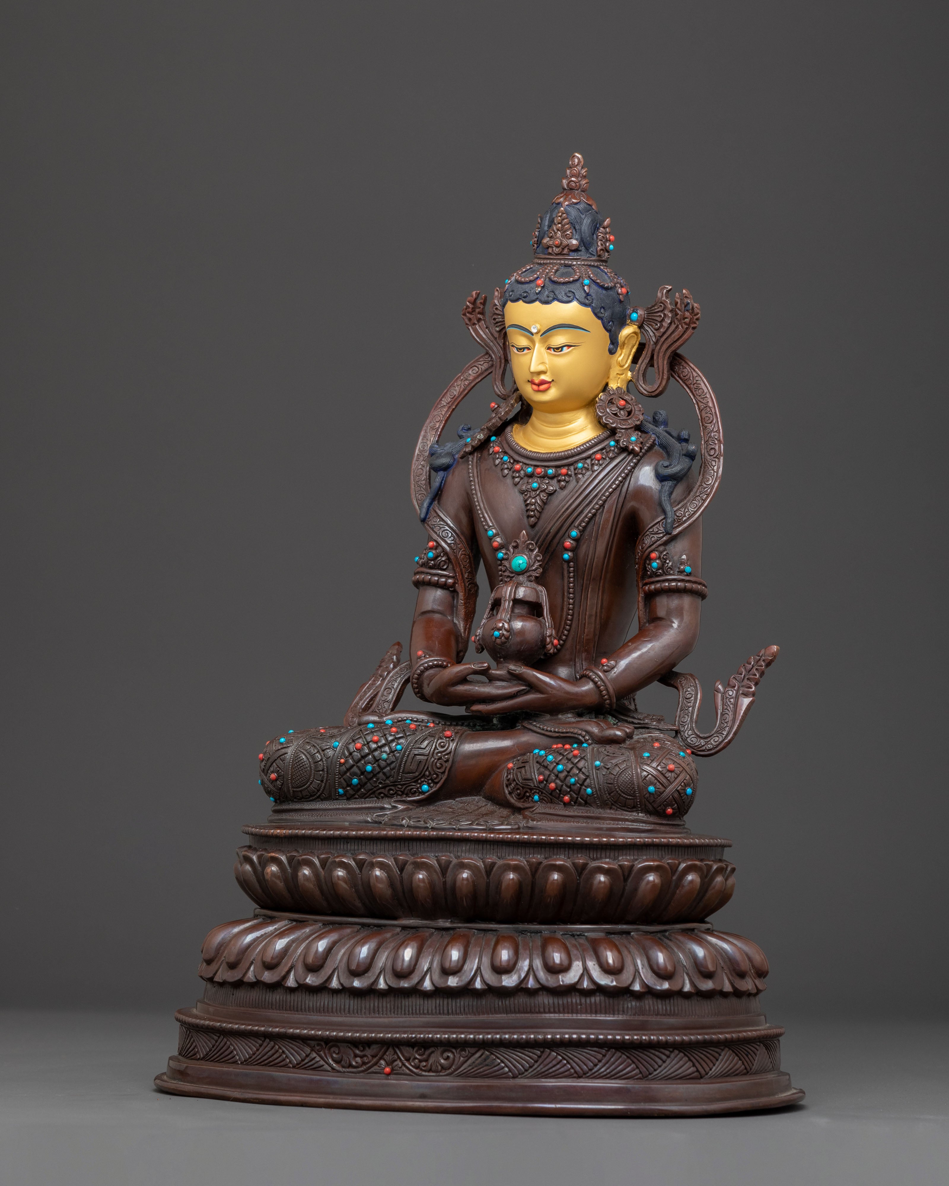 Handcrafted Copper Statue of Bodhisattva Amitayus | Buddha of Longevity