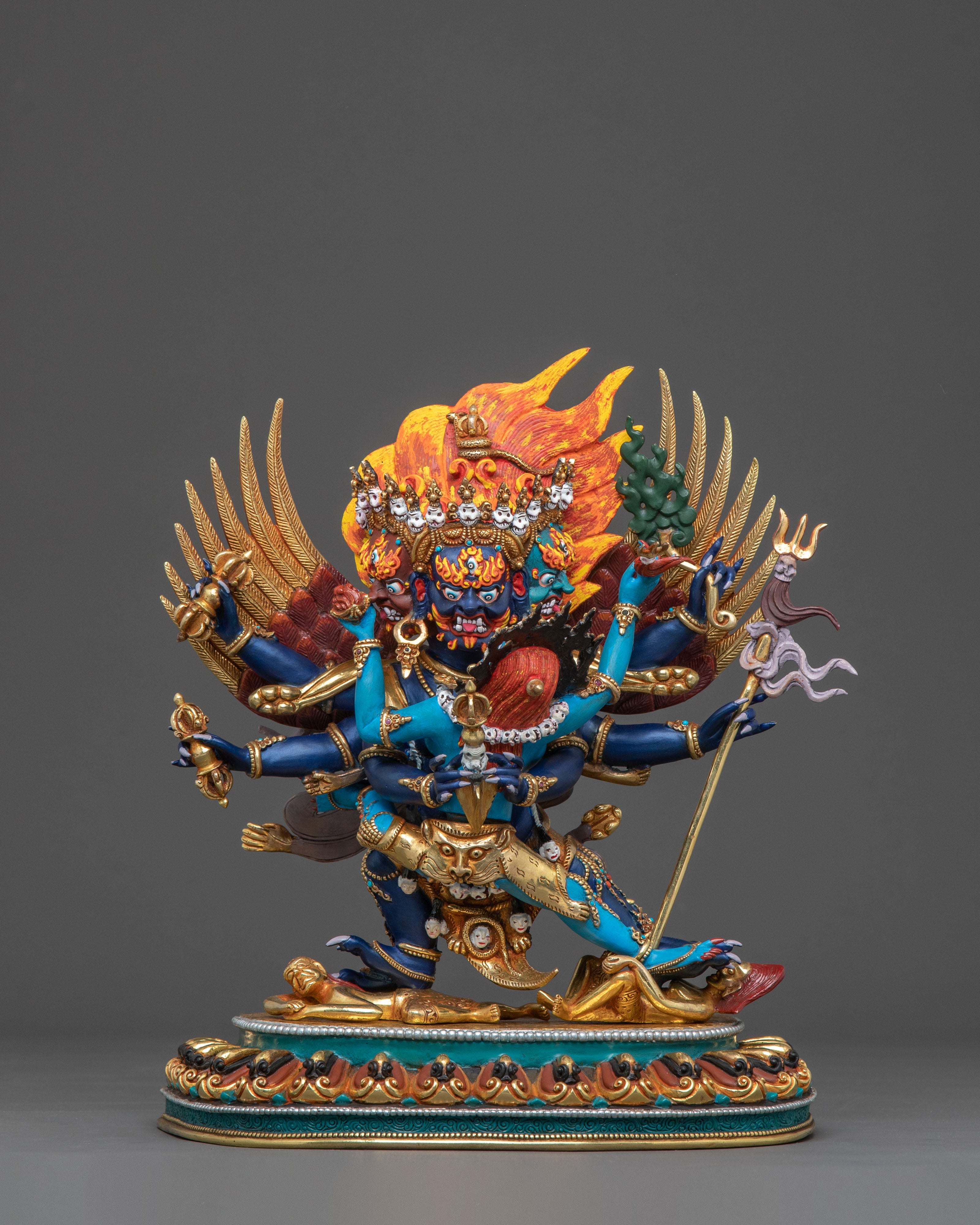 Vajrakilaya Wrathful Deity Sculpture | Buddhist Altar Decor