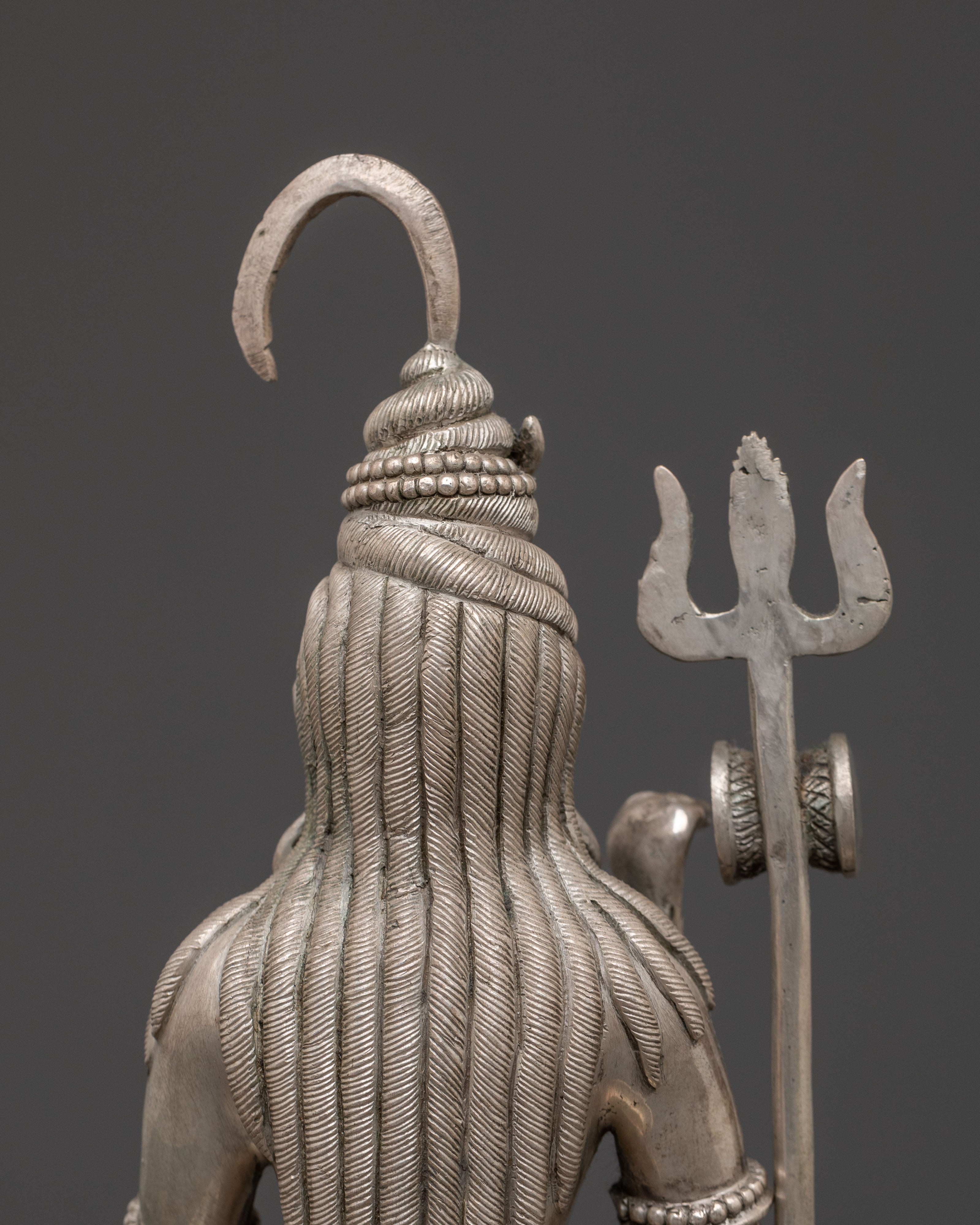 Shiva Meditation Statue – Exquisite Silver Artistry