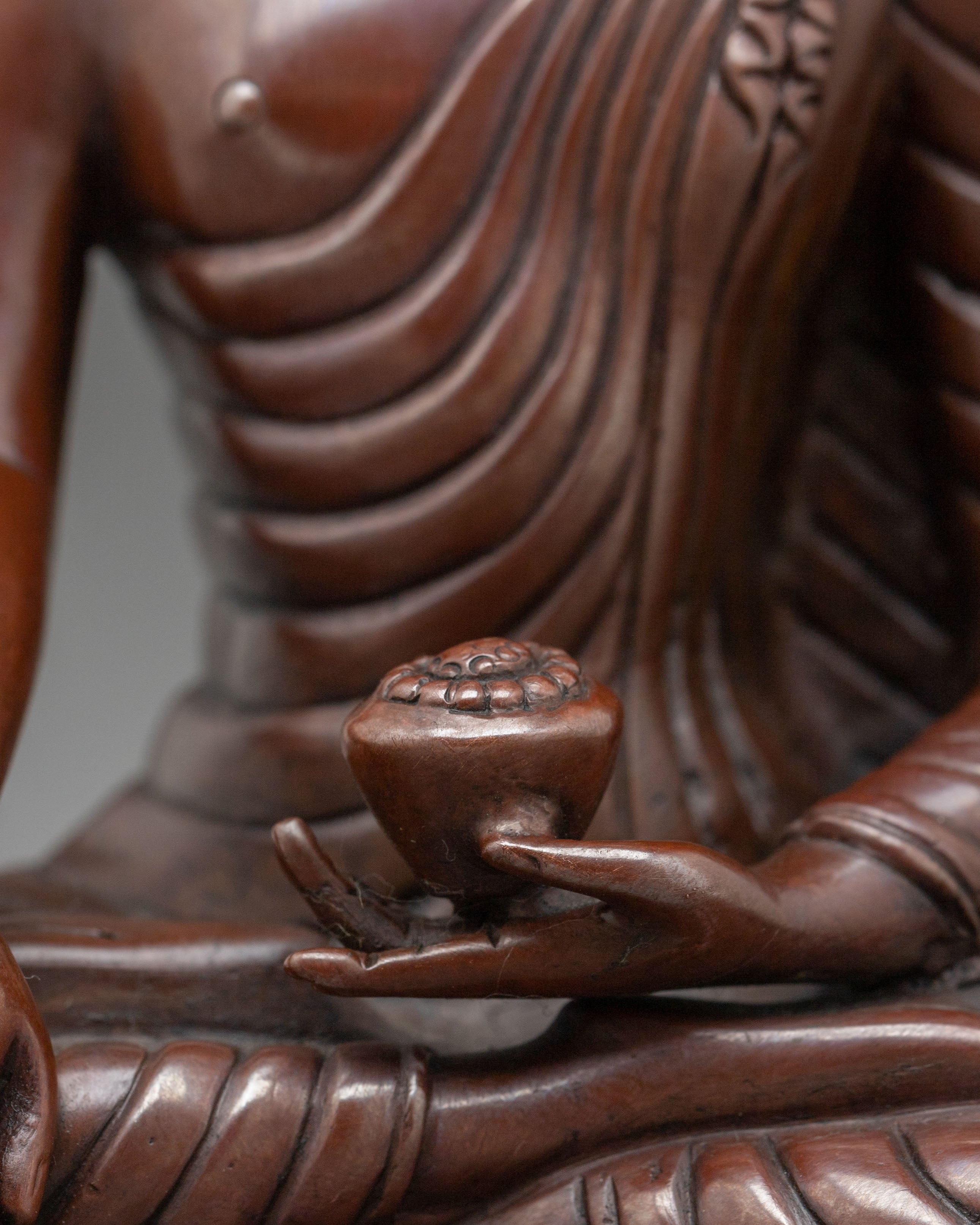 Shakyamuni Buddha Figurine | Oxidized Copper Sculpture